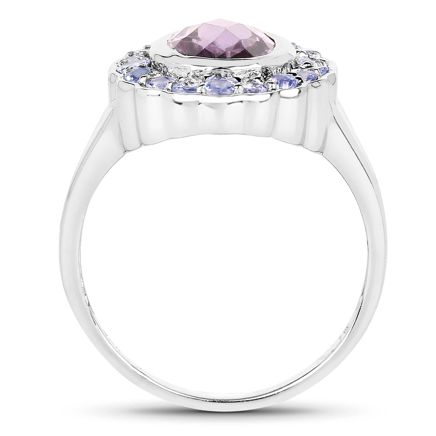 2.53 Carat Genuine Amethyst and Tanzanite .925 Sterling Silver Ring on sale at MyriadMart
