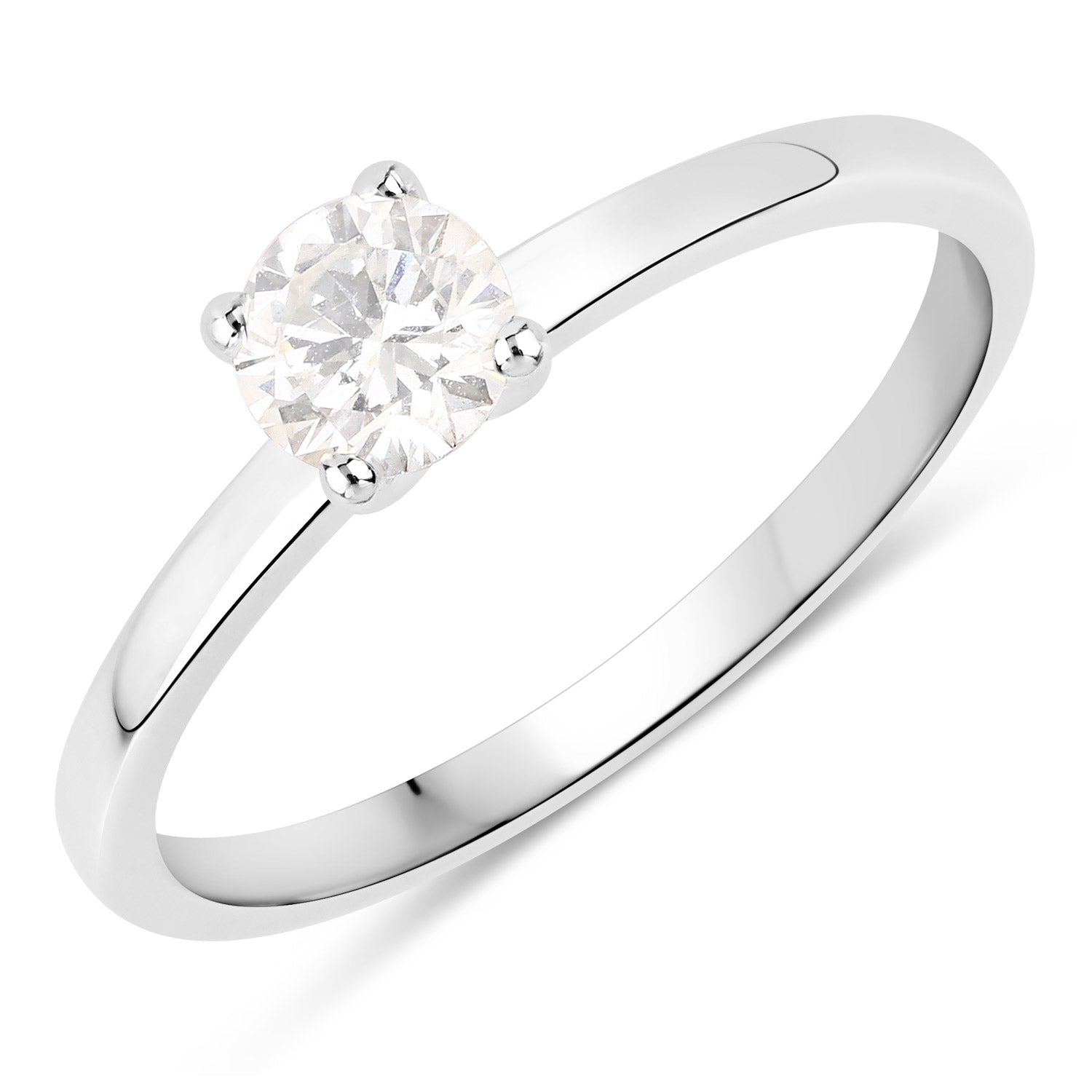 0.40 Carat Genuine White Diamond 14K White Gold Ring on sale at MyriadMart