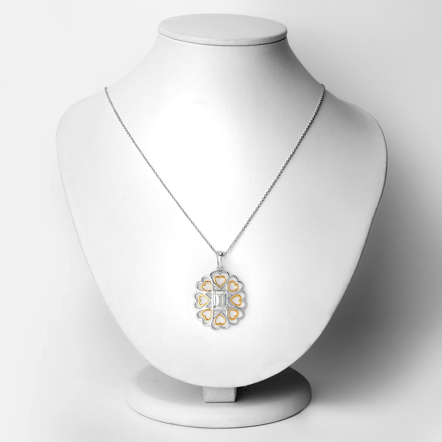 2.10 Carat Genuine Green Amethyst .925 Sterling Silver Pendant on sale at MyriadMart