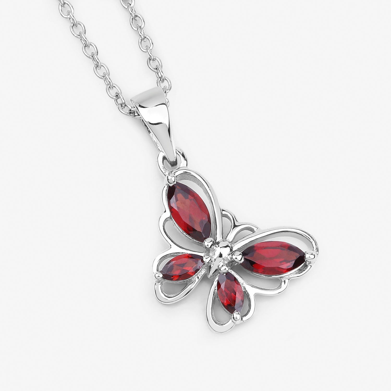 0.80 Carat Genuine Garnet .925 Sterling Silver Pendant on sale at MyriadMart