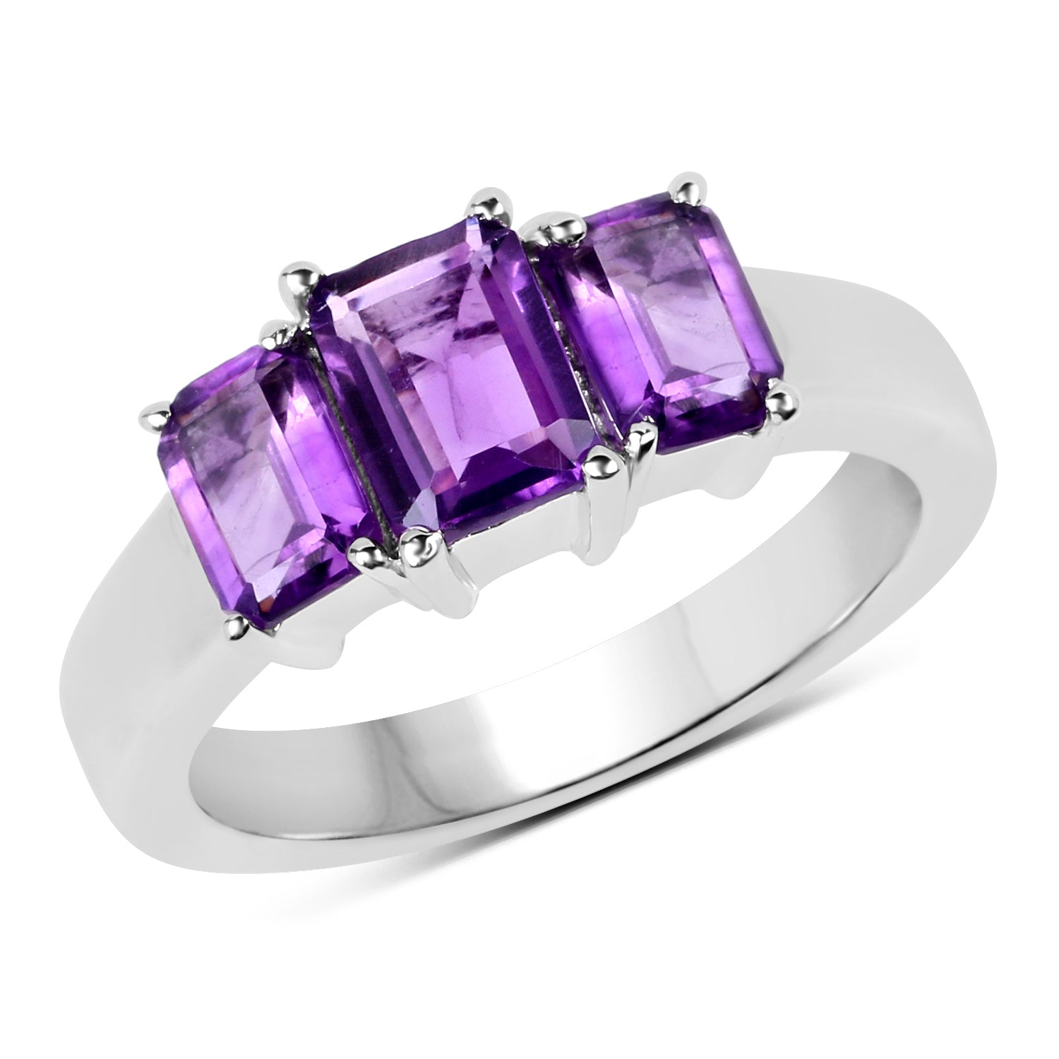 1.95 Carat Genuine Amethyst .925 Sterling Silver Ring on sale at MyriadMart