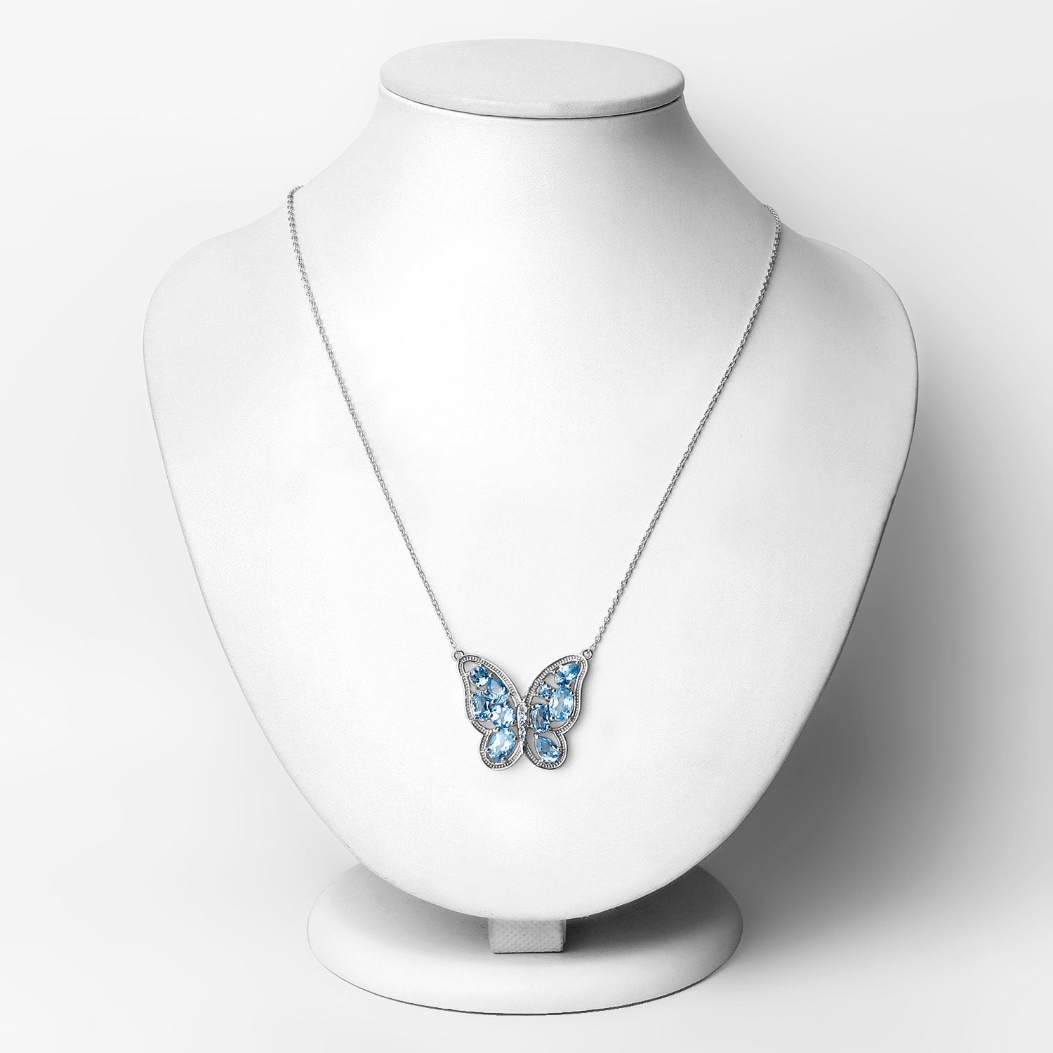 5.54 Carat Genuine Swiss Blue Topaz .925 Sterling Silver Necklace on sale at MyriadMart