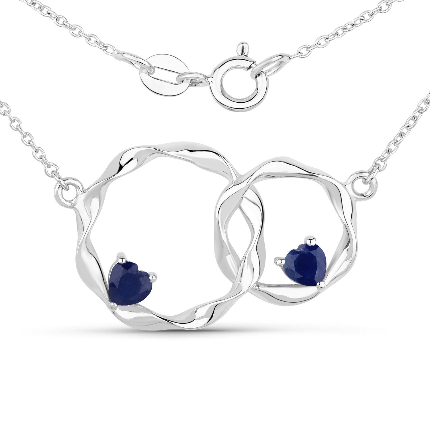 0.70 Carat Genuine Blue Sapphire .925 Sterling Silver Pendant on sale at MyriadMart