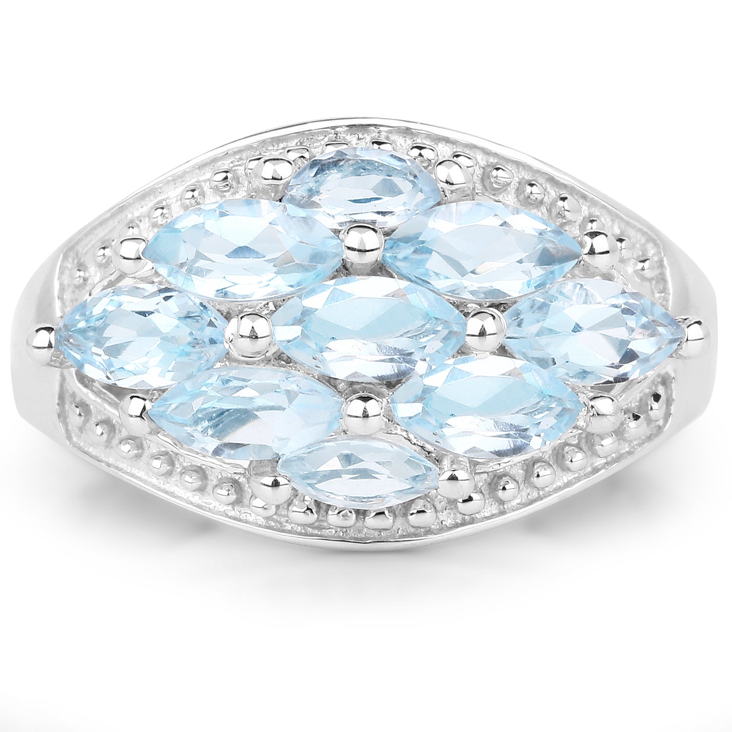 2.50 Carat Genuine Blue Topaz .925 Sterling Silver Ring on sale at MyriadMart