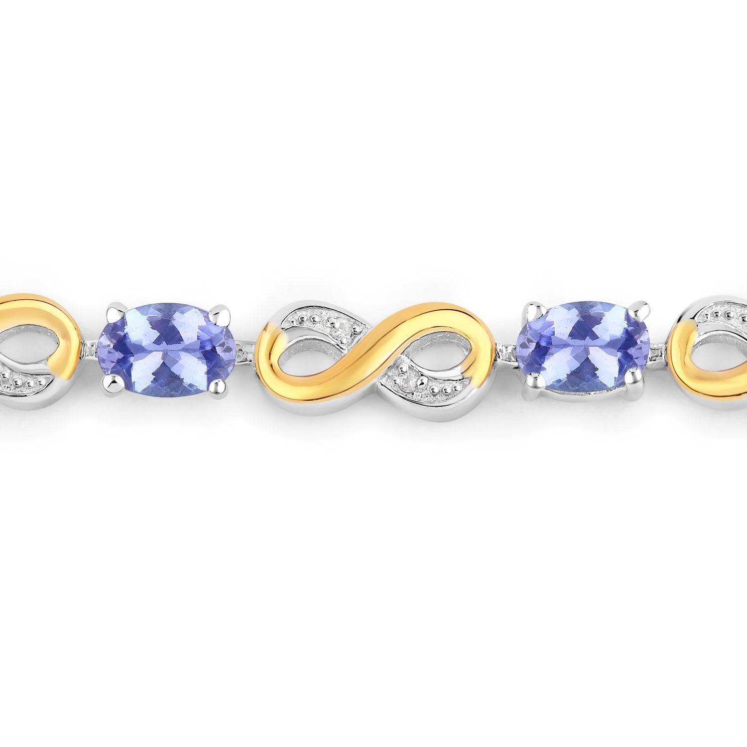 1.79 Carat Genuine Tanzanite and White Topaz .925 Sterling Silver Bracelet on sale at MyriadMart