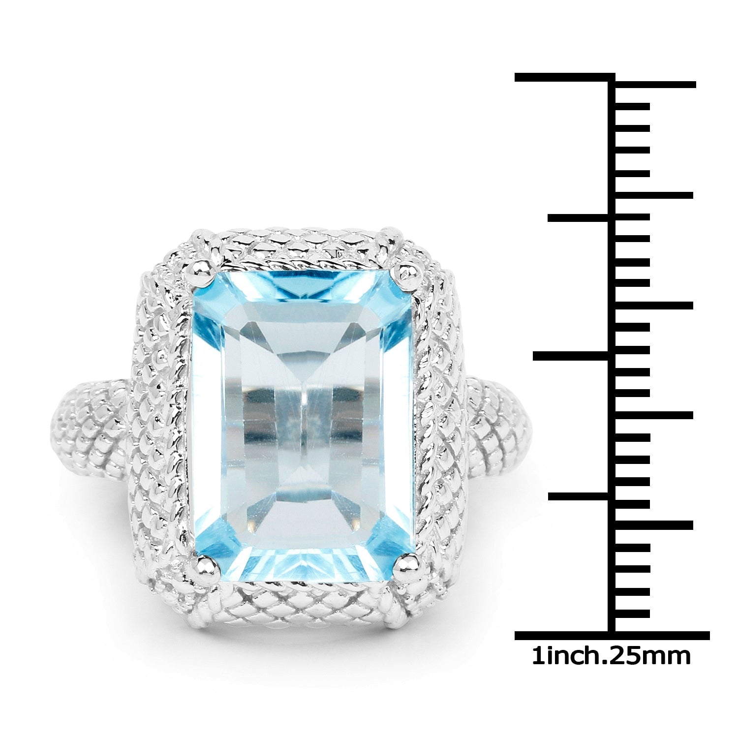 9.25 Carat Genuine Blue Topaz .925 Sterling Silver Ring on sale at MyriadMart