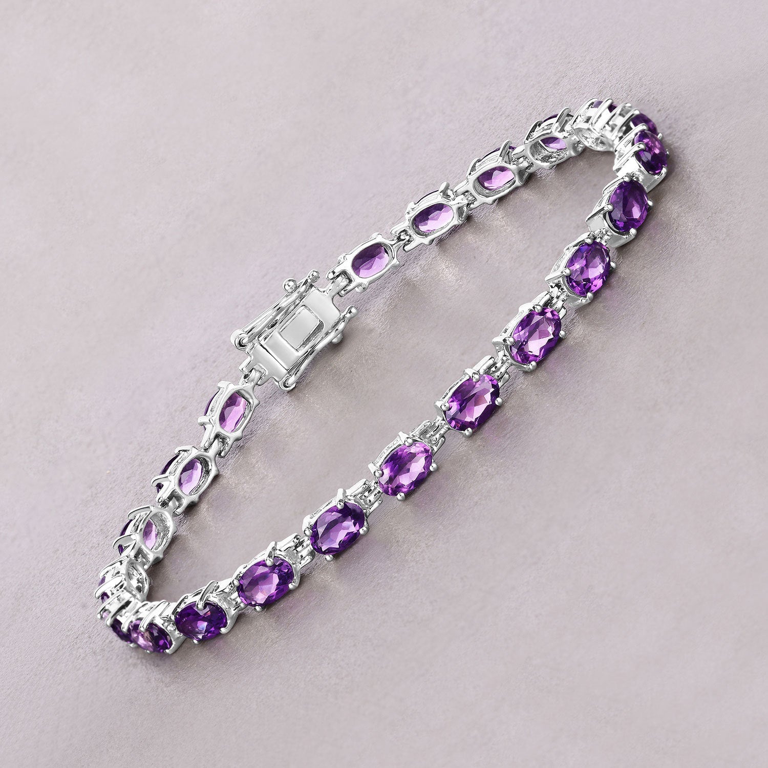 7.98 Carat Genuine Amethyst .925 Sterling Silver Bracelet on sale at MyriadMart