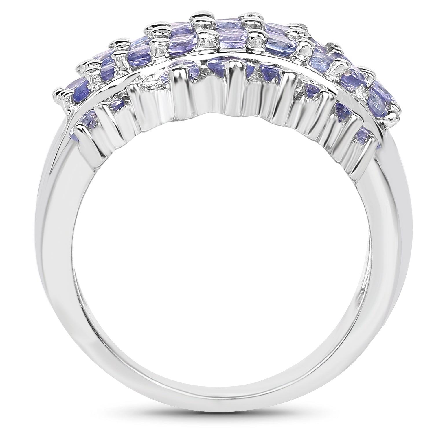 2.35 Carat Genuine Tanzanite .925 Sterling Silver Ring on sale at MyriadMart