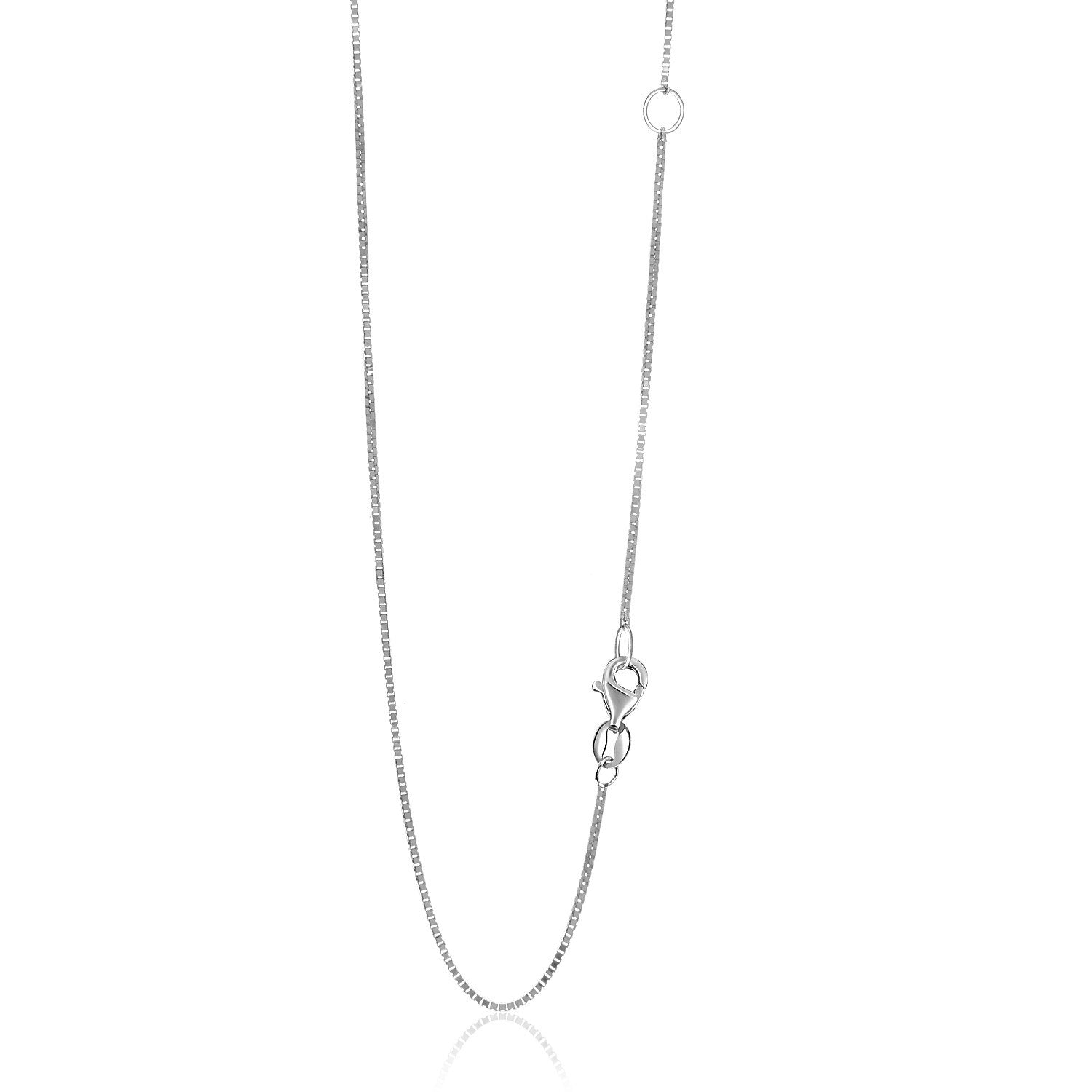 14k White Gold Adjustable Box Chain 0.8mm on sale at MyriadMart