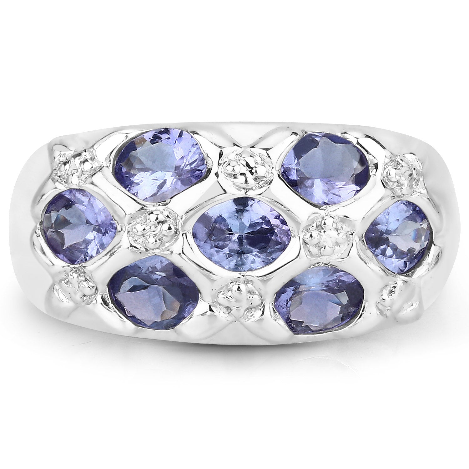 2.31 Carat Genuine Tanzanite .925 Sterling Silver Ring on sale at MyriadMart