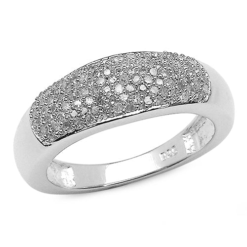 0.49 Carat Genuine White Diamond .925 Sterling Silver Ring on sale at MyriadMart