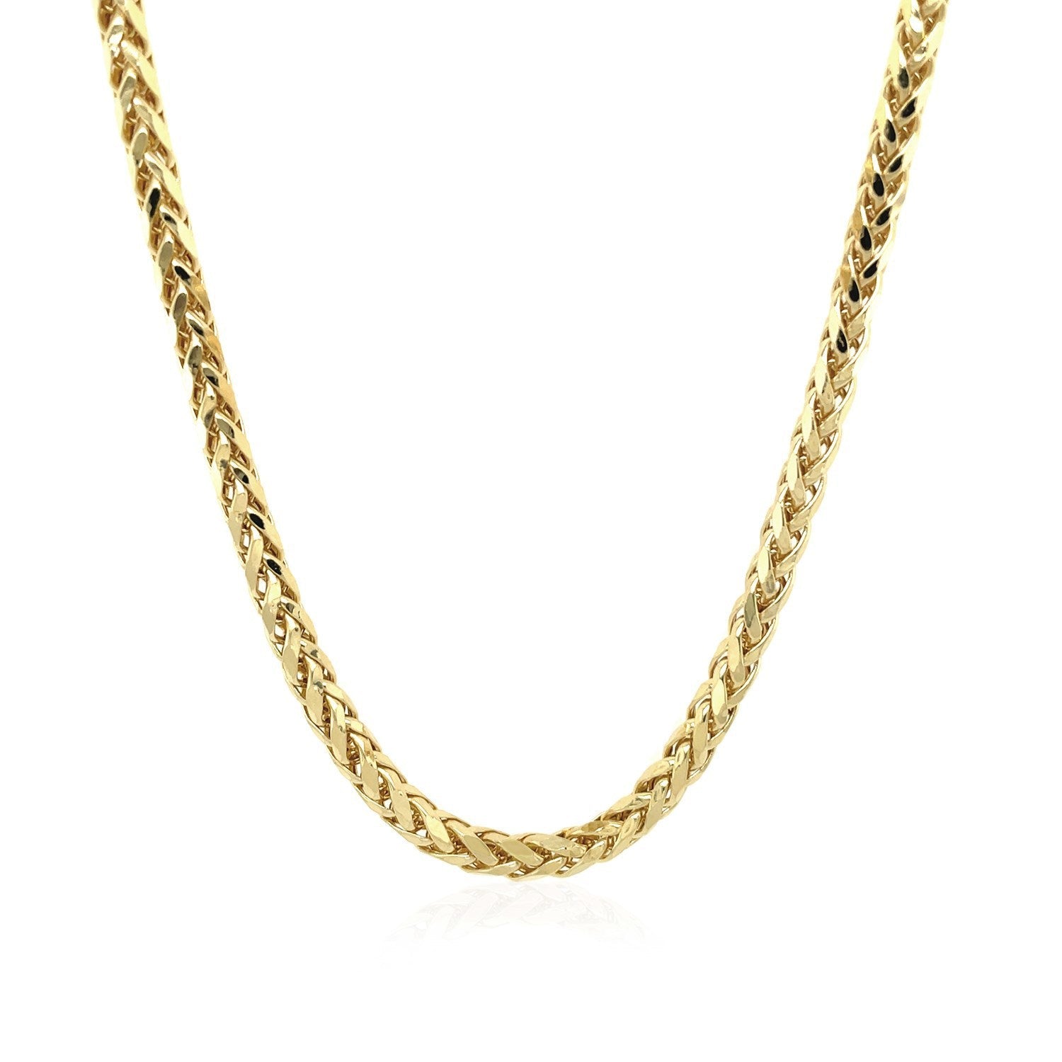 3.15mm 14k Yellow Gold Diamond Cut Round Franco Chain on sale at MyriadMart