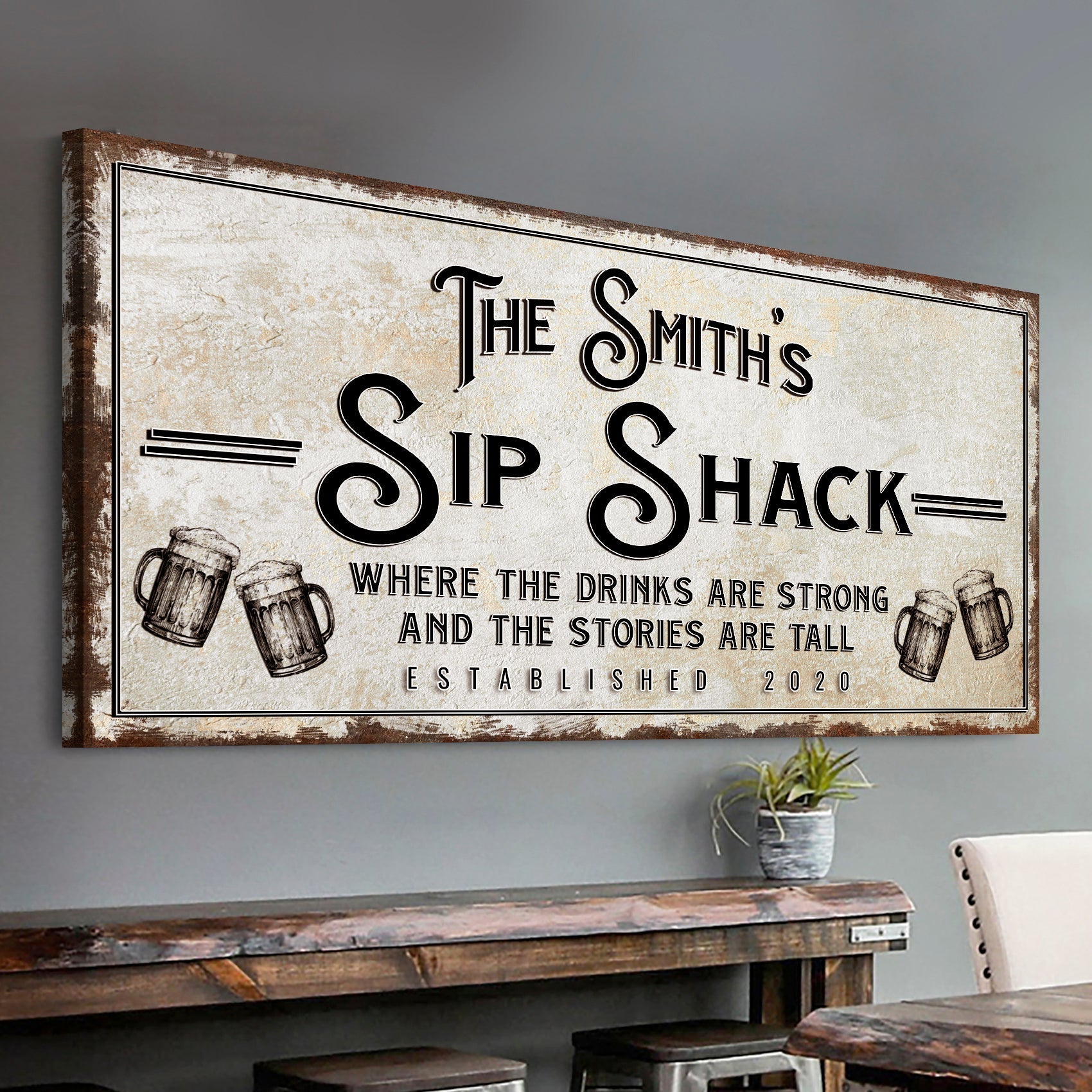 Family Sip Shack Bar Sign on sale at MyriadMart