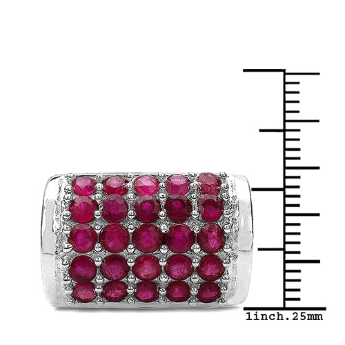 3.01 Carat Genuine Ruby & White Diamond .925 Sterling Silver Ring on sale at MyriadMart