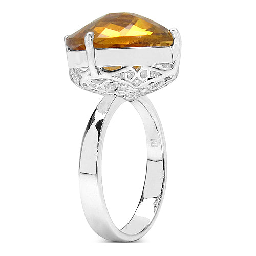 9.05 Carat Genuine Citrine .925 Sterling Silver Ring on sale at MyriadMart