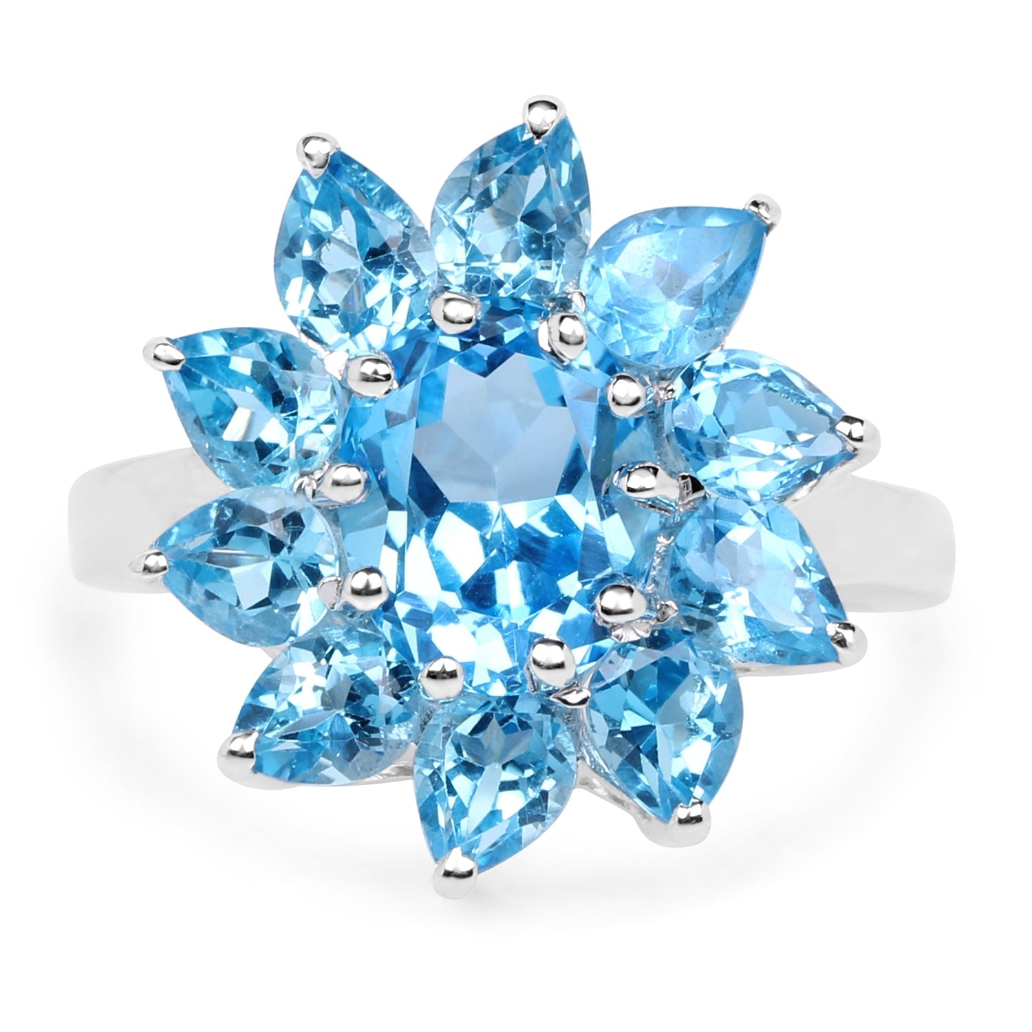 6.35 Carat Genuine Swiss Blue Topaz .925 Sterling Silver Ring on sale at MyriadMart