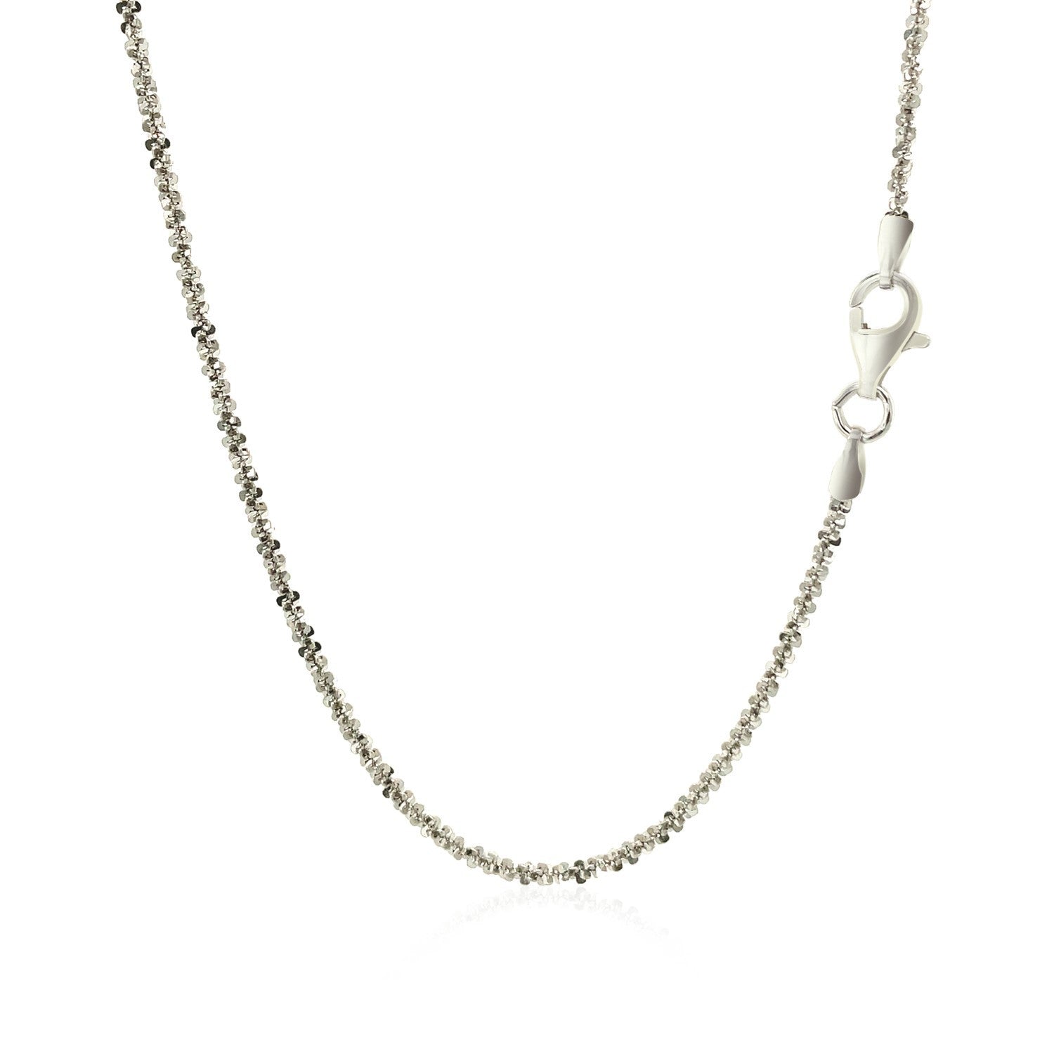 Rhodium Plated 1.7mm Sterling Silver Sparkle Style Chain on sale at MyriadMart