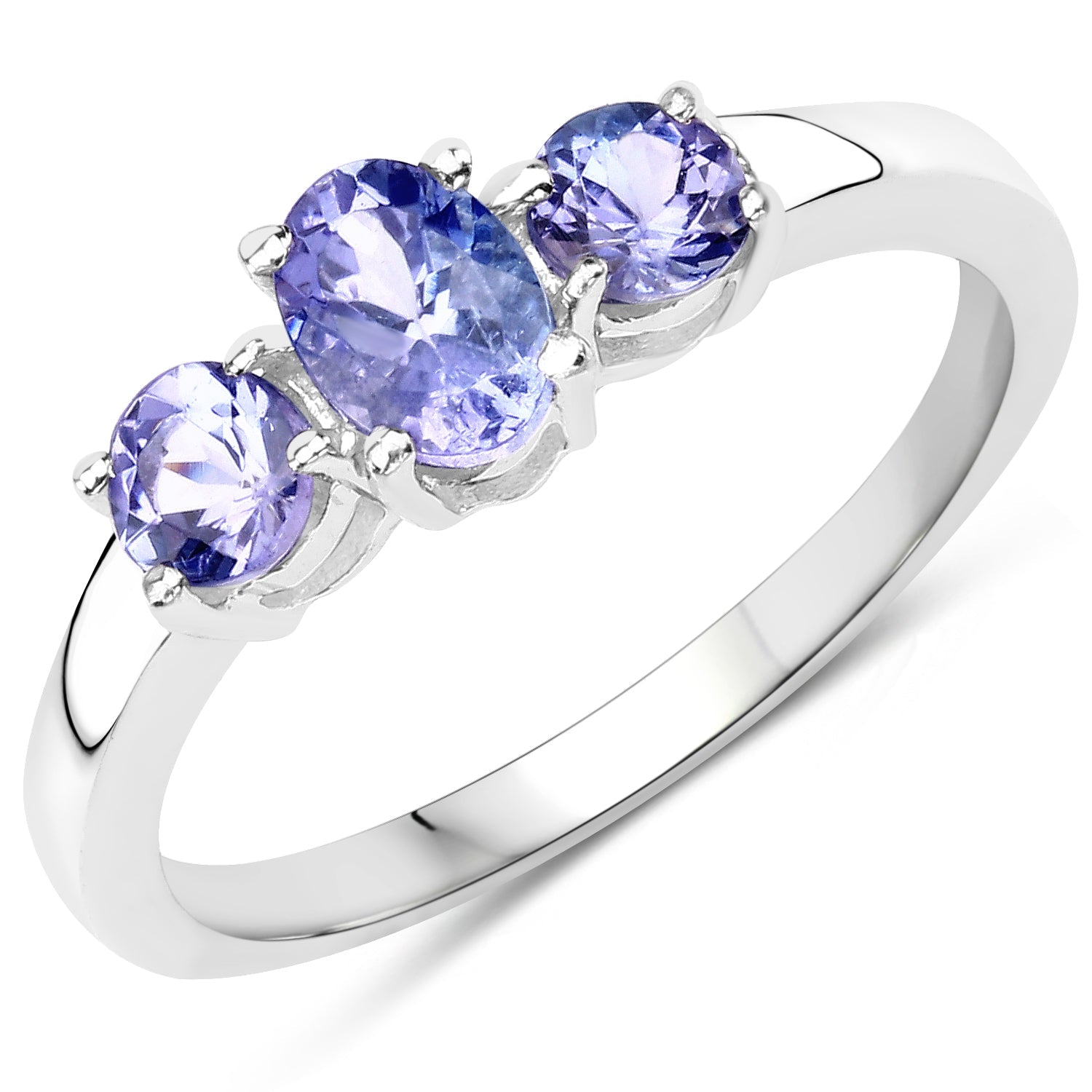 0.90 Carat Genuine Tanzanite .925 Sterling Silver Ring on sale at MyriadMart