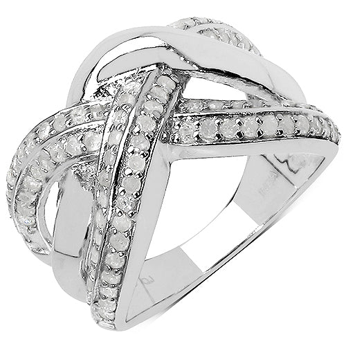 0.55 Carat Genuine White Diamond .925 Sterling Silver Ring on sale at MyriadMart