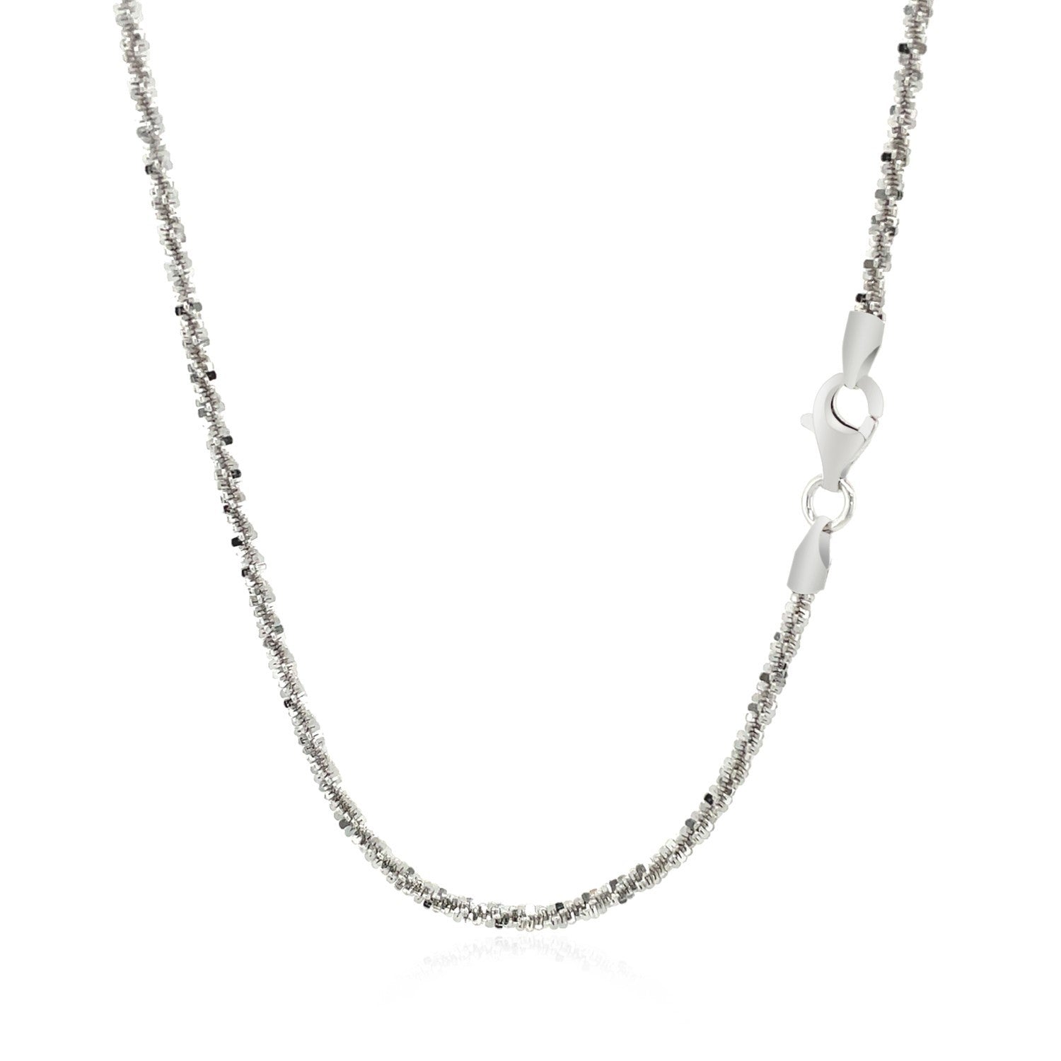 Rhodium Plated 2.2mm Sterling Silver Sparkle Style Chain on sale at MyriadMart