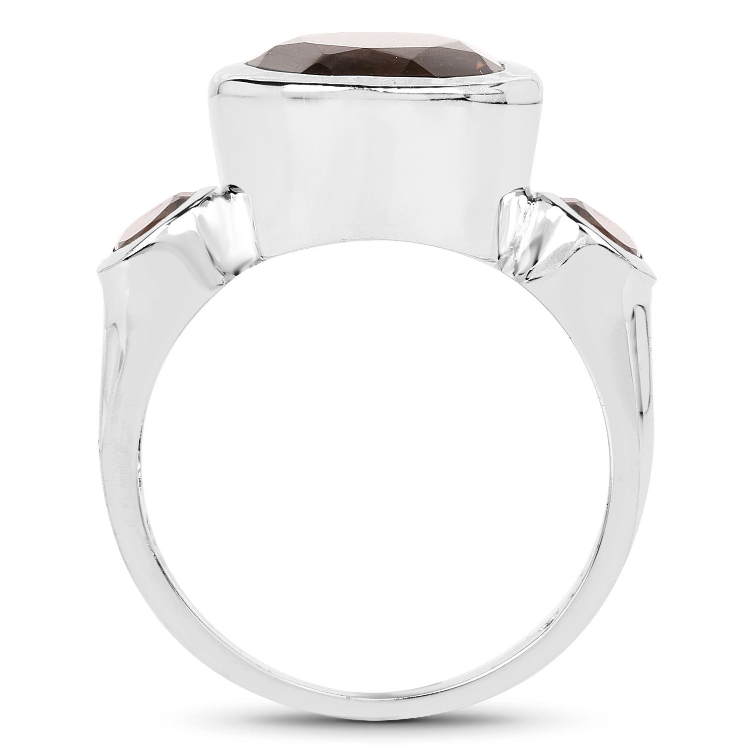 3.56 Carat Genuine Smoky Quartz .925 Sterling Silver Ring on sale at MyriadMart