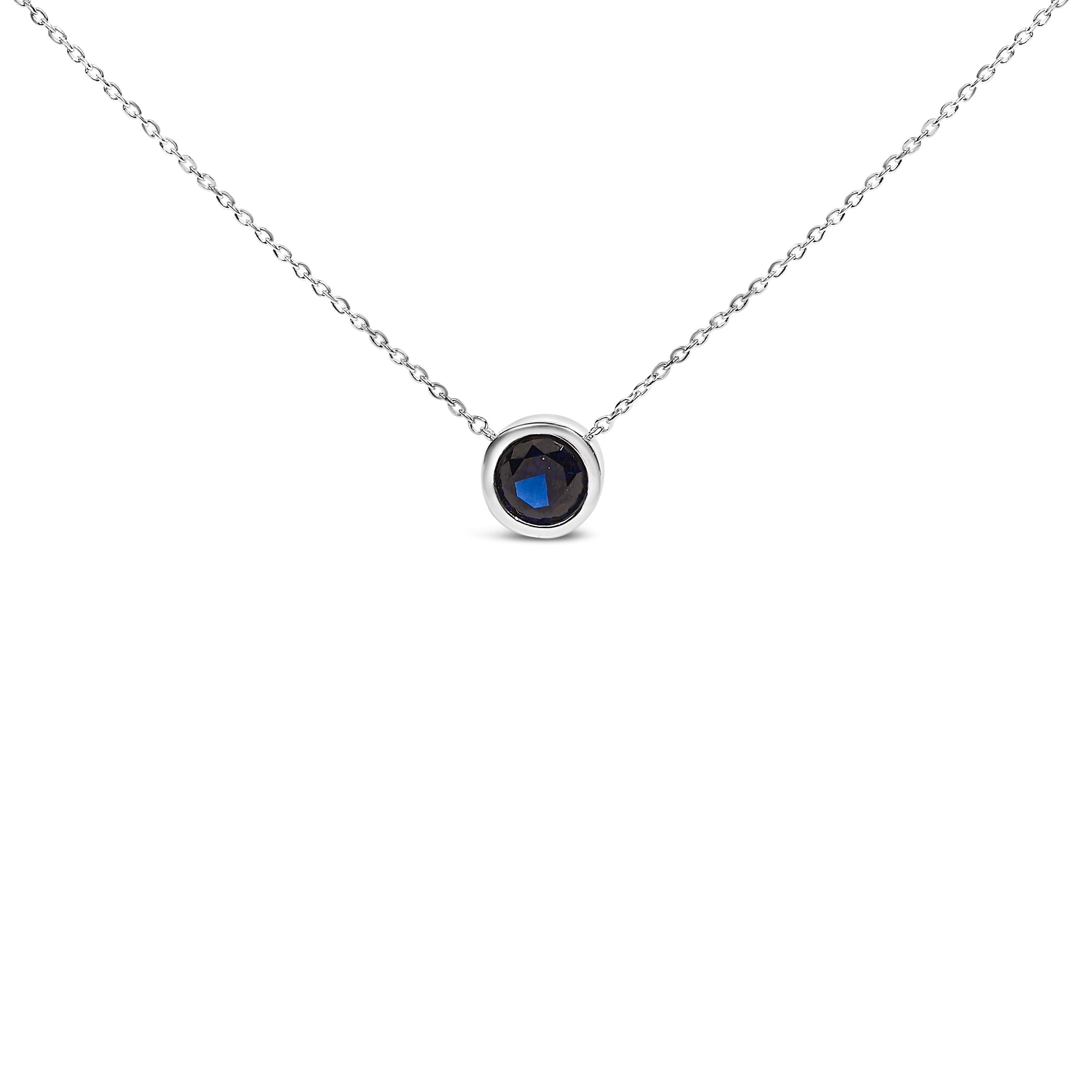 .925 Sterling Silver 7MM Bezel Set Created Purple Amethyst Pendant Necklace - 18" Inches on sale at MyriadMart