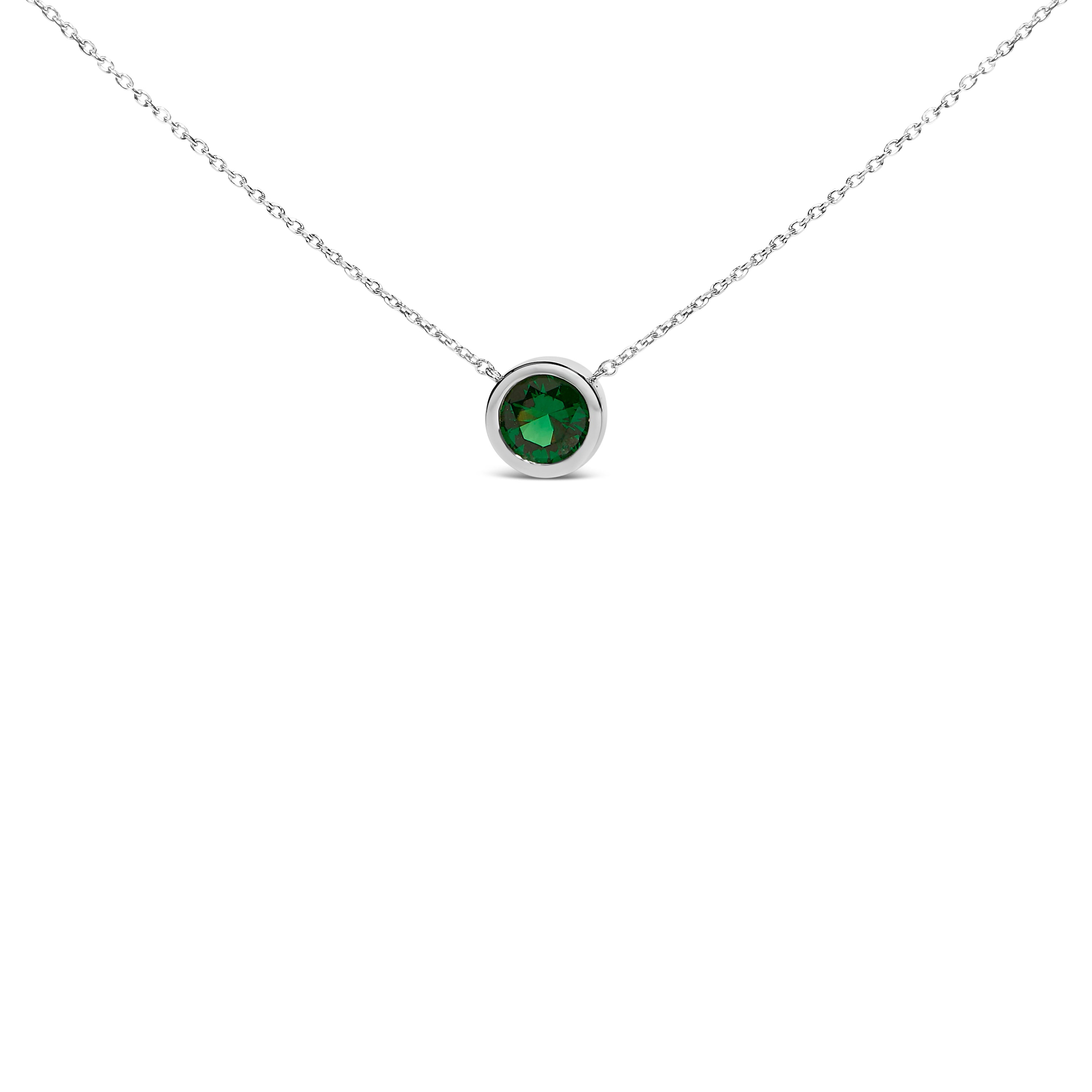 .925 Sterling Silver 7MM Bezel Set Created Purple Amethyst Pendant Necklace - 18" Inches on sale at MyriadMart