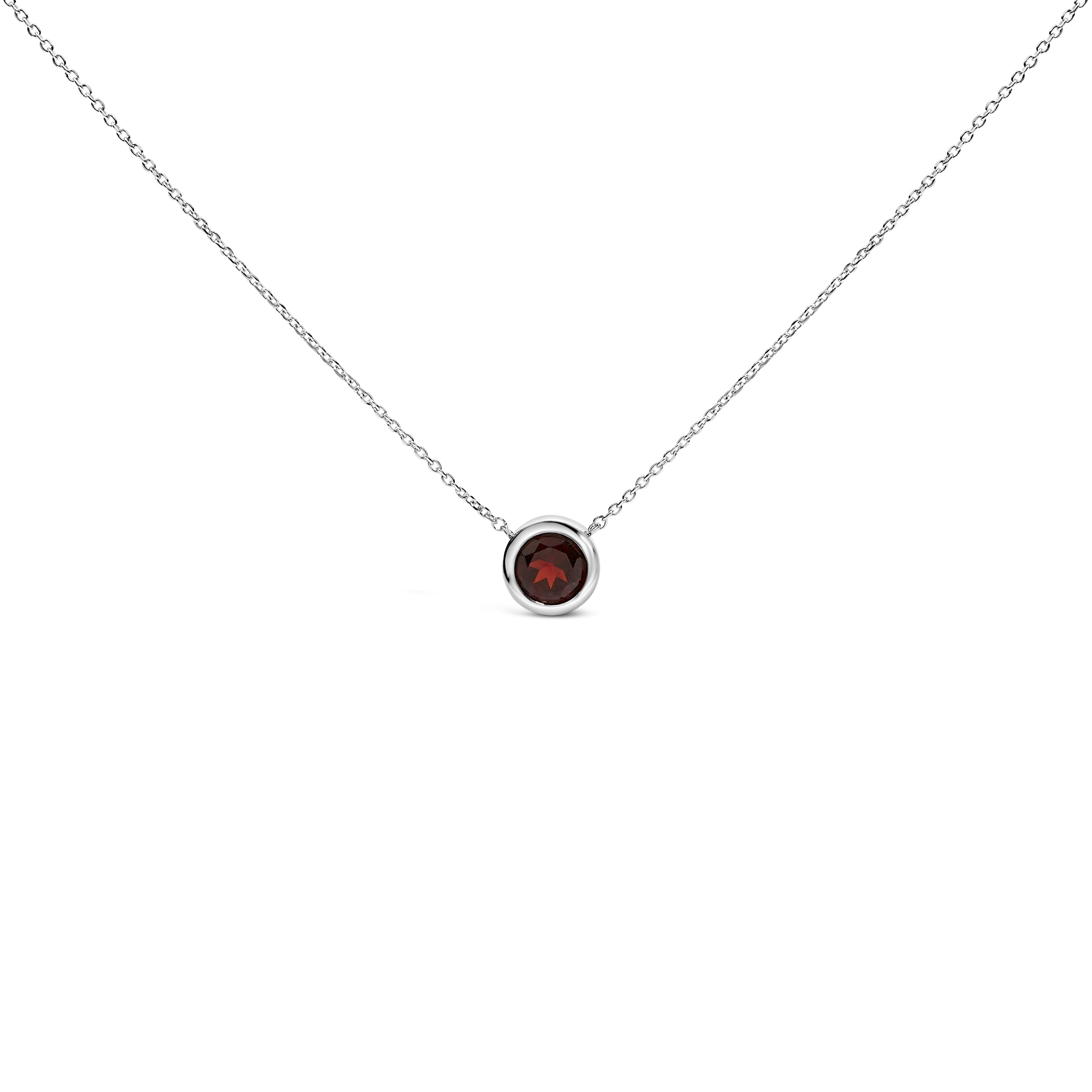 .925 Sterling Silver 7MM Bezel Set Created Purple Amethyst Pendant Necklace - 18" Inches on sale at MyriadMart