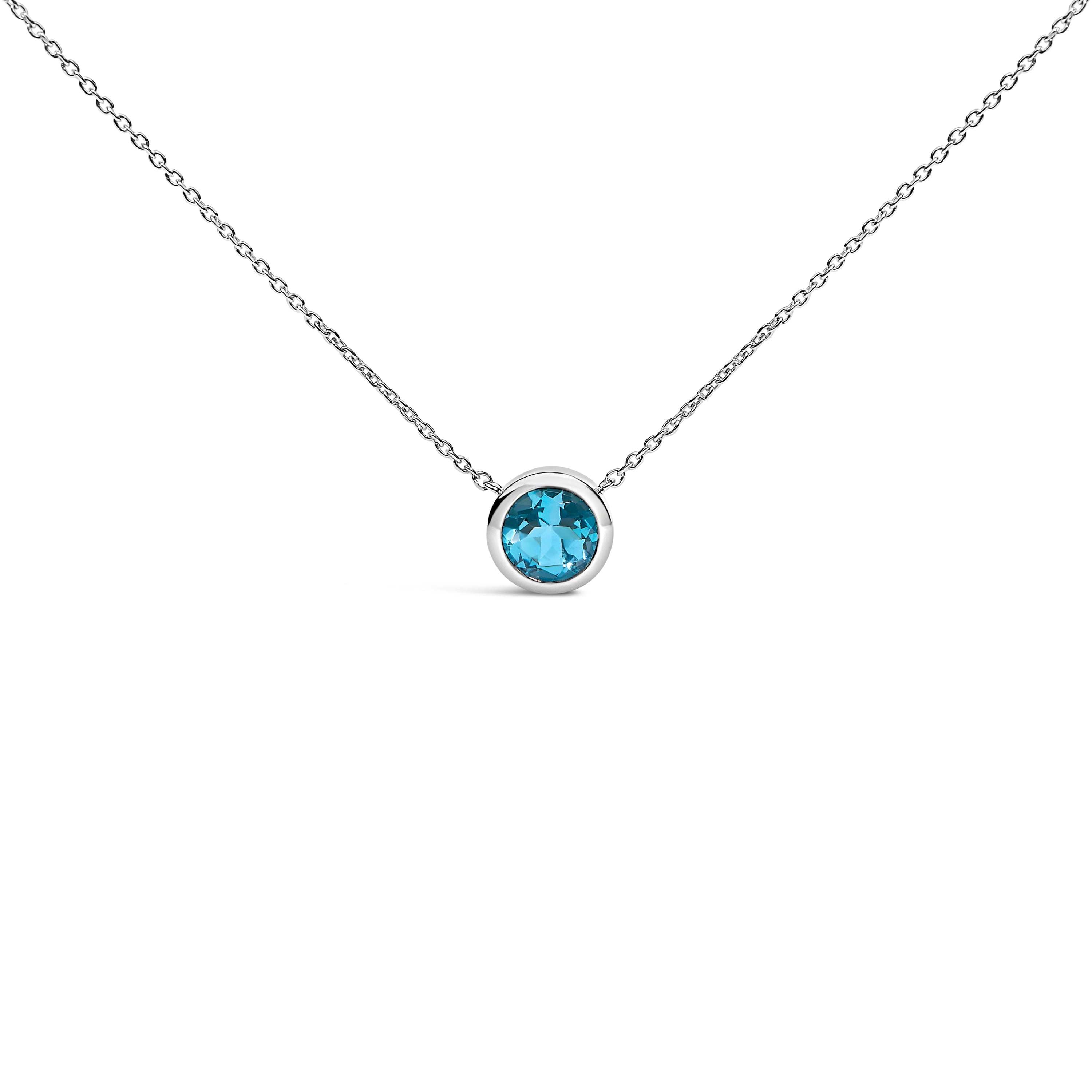 .925 Sterling Silver 7MM Bezel Set Created Purple Amethyst Pendant Necklace - 18" Inches on sale at MyriadMart