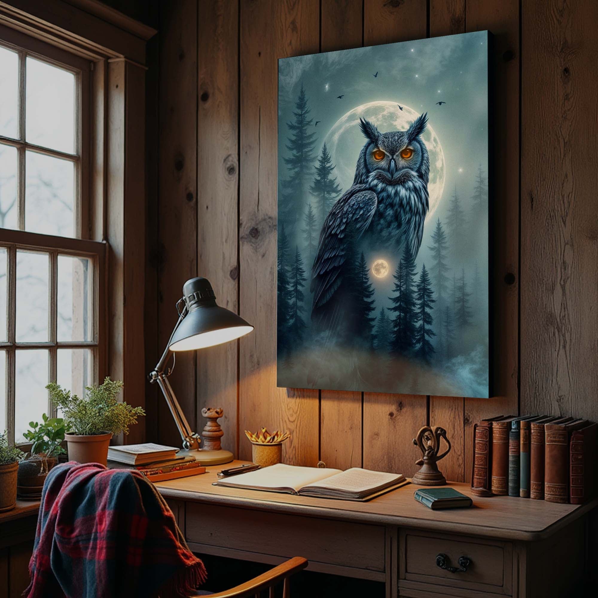 Owl Double Exposure Wall Art II on sale at MyriadMart