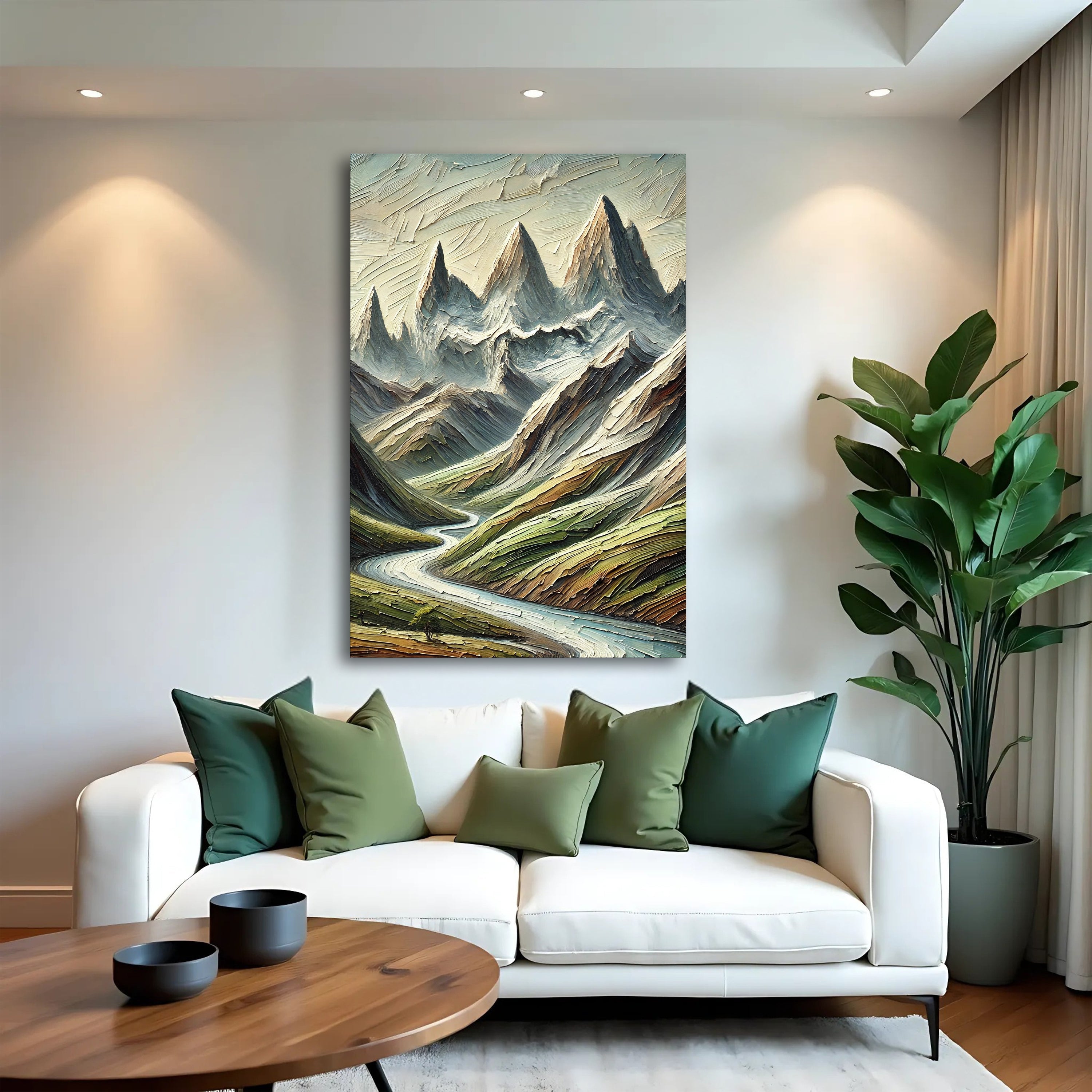 Abstract Mountain and River Landscape Wall Art II on sale at MyriadMart