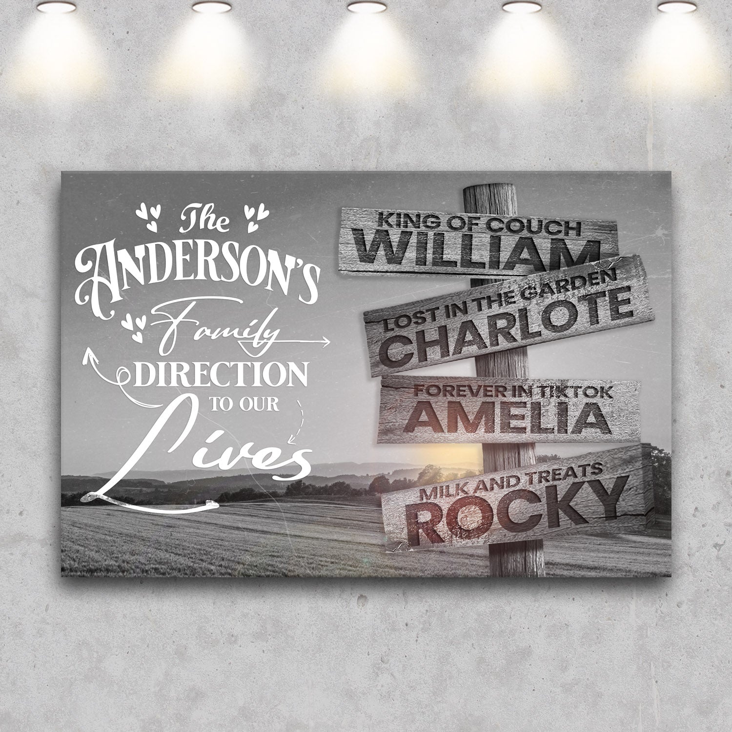 Direction Of Our Lives Family Farm Names Sign III on sale at MyriadMart