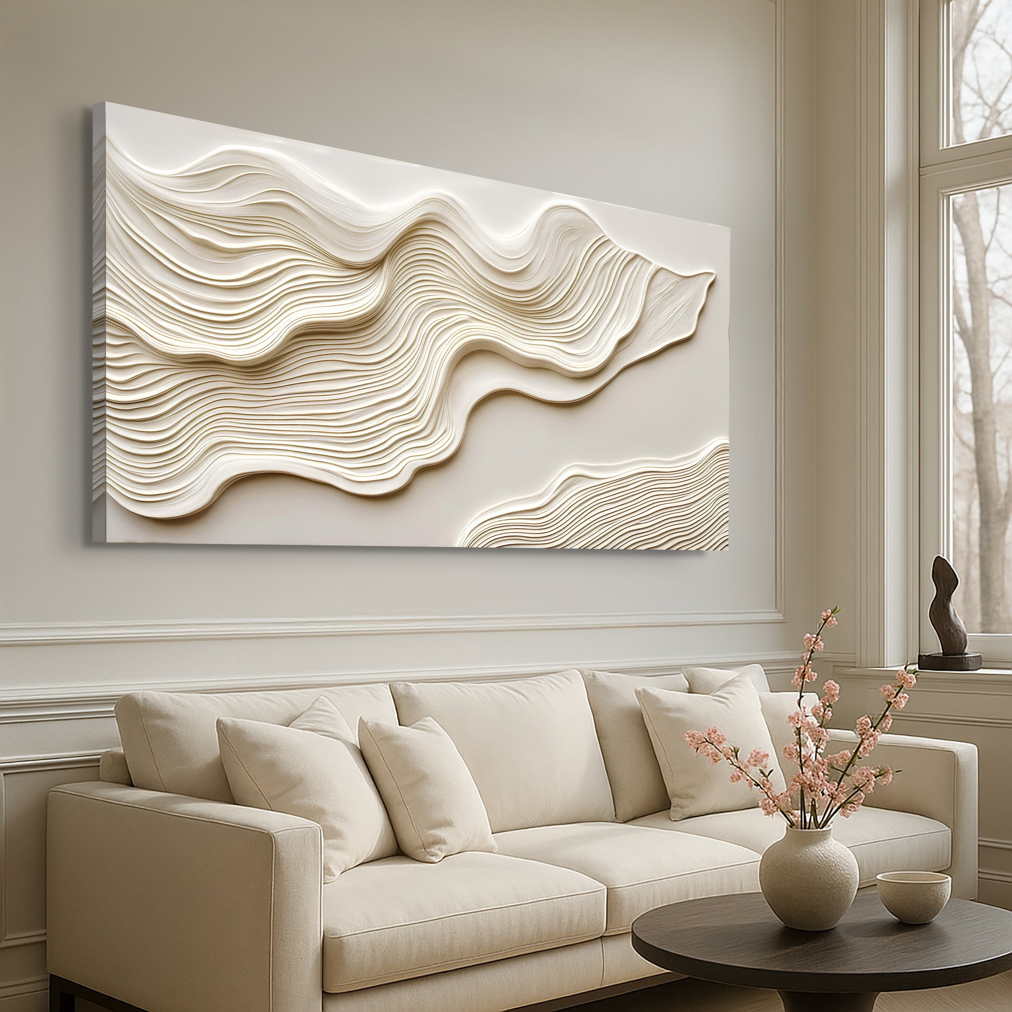Ivory Impasto Abstract Wall Art on sale at MyriadMart