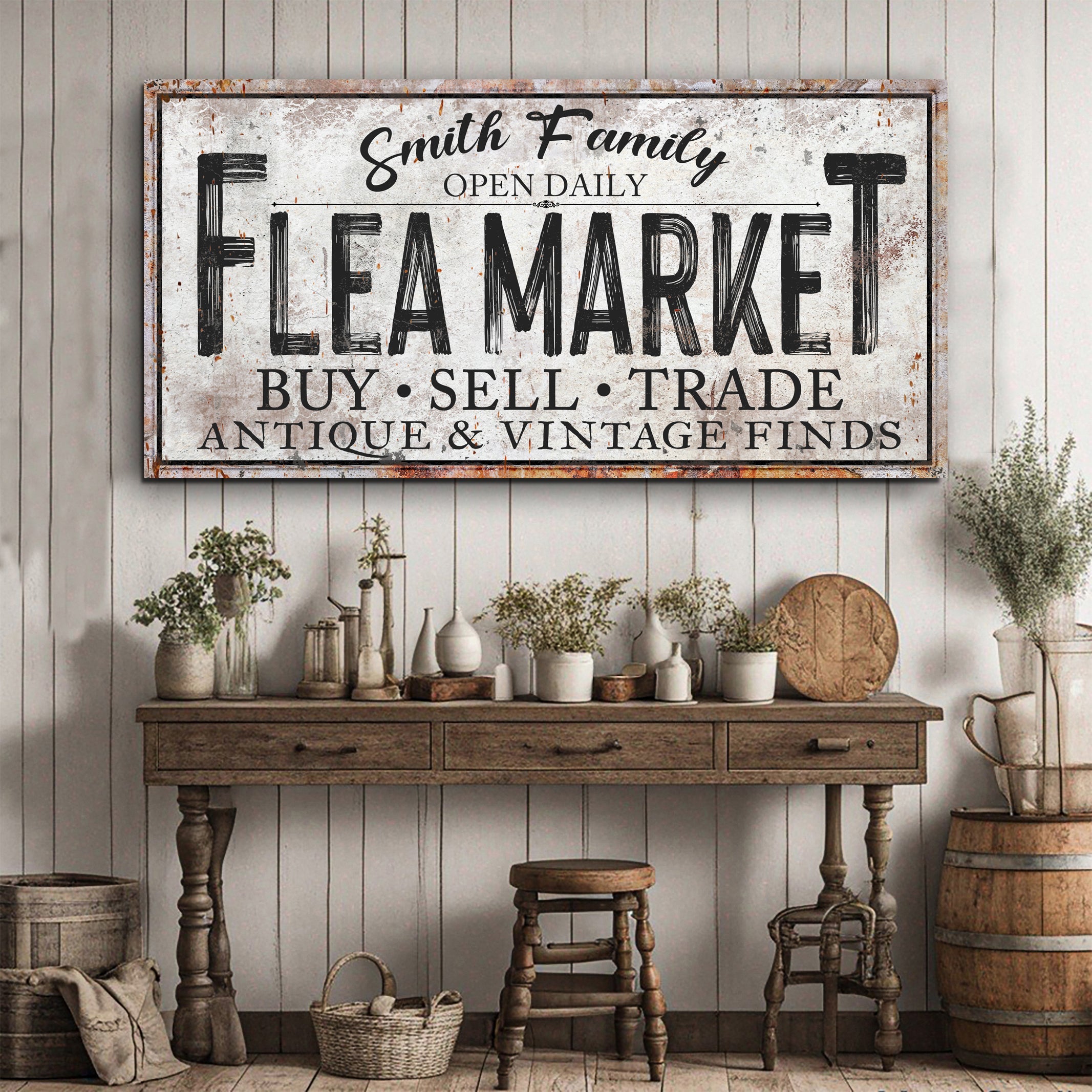 Family Flea Market Sign on sale at MyriadMart