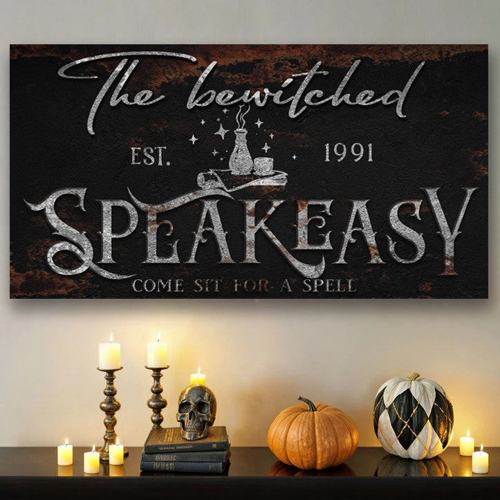 The Bewitched Speakeasy Halloween Sign III on sale at MyriadMart