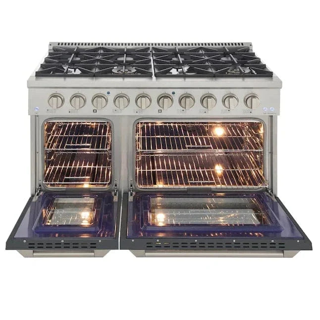 Kucht 48" Propane Range in Stainless Steel, Grey Doors, KNG481/LP-GR on sale at MyriadMart