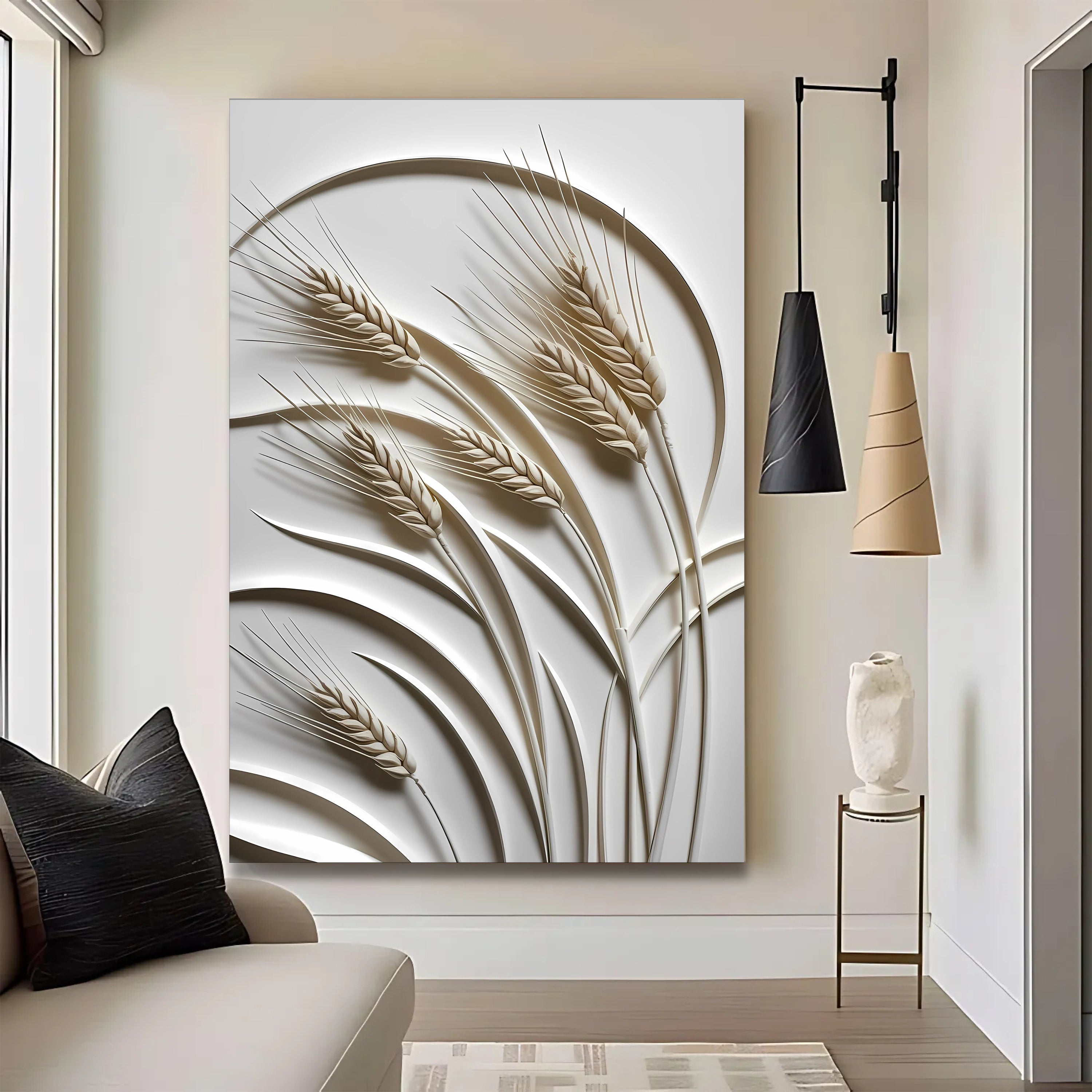 3D Minimalist Wheat Wall Art on sale at MyriadMart