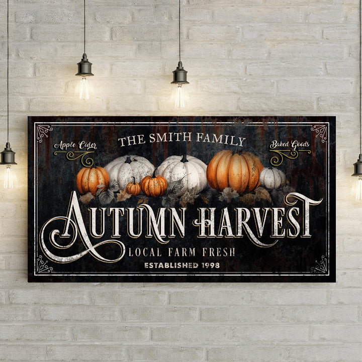 Family Autumn Harvest Thanksgiving Sign on sale at MyriadMart