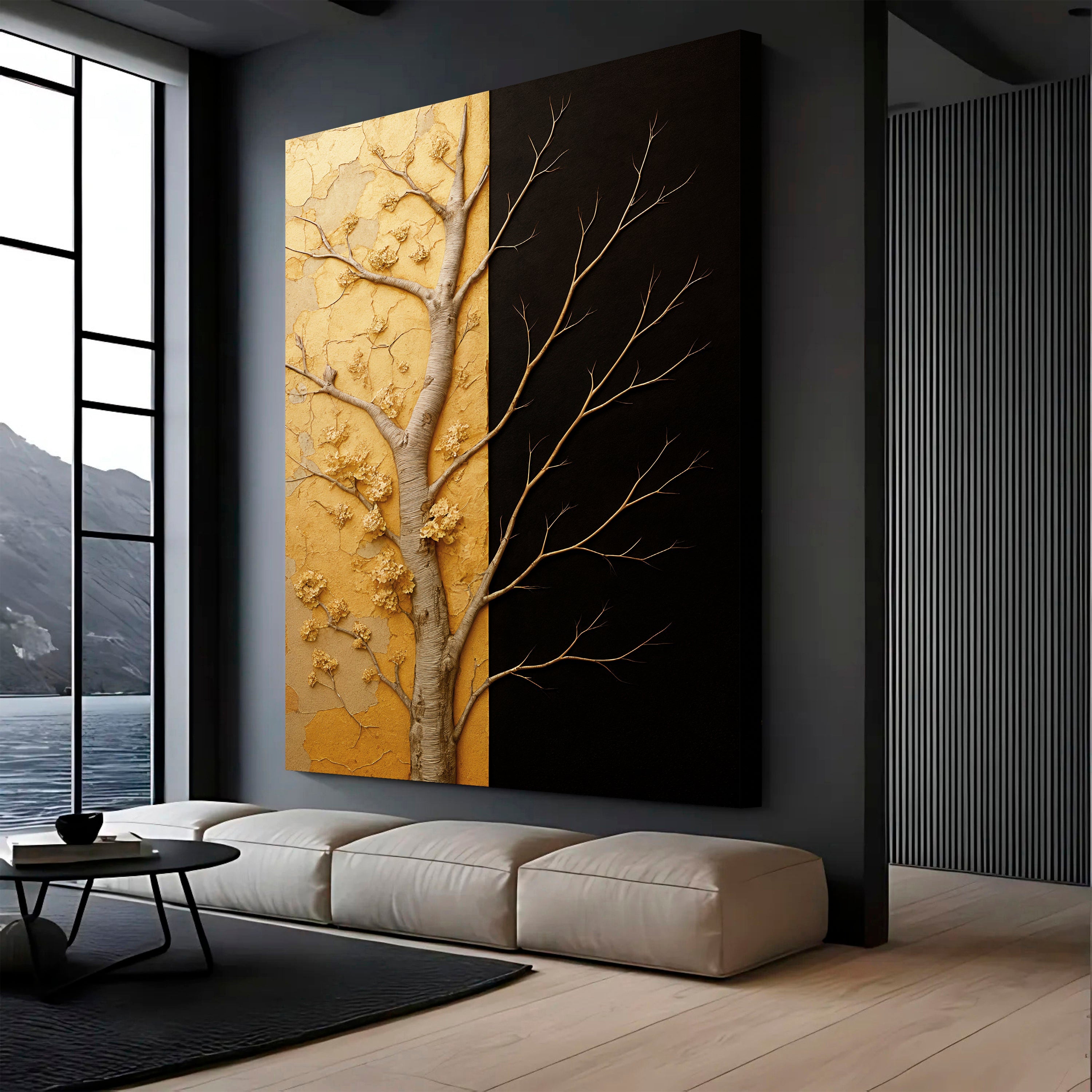 Golden Eclipse Impasto Wall Art on sale at MyriadMart