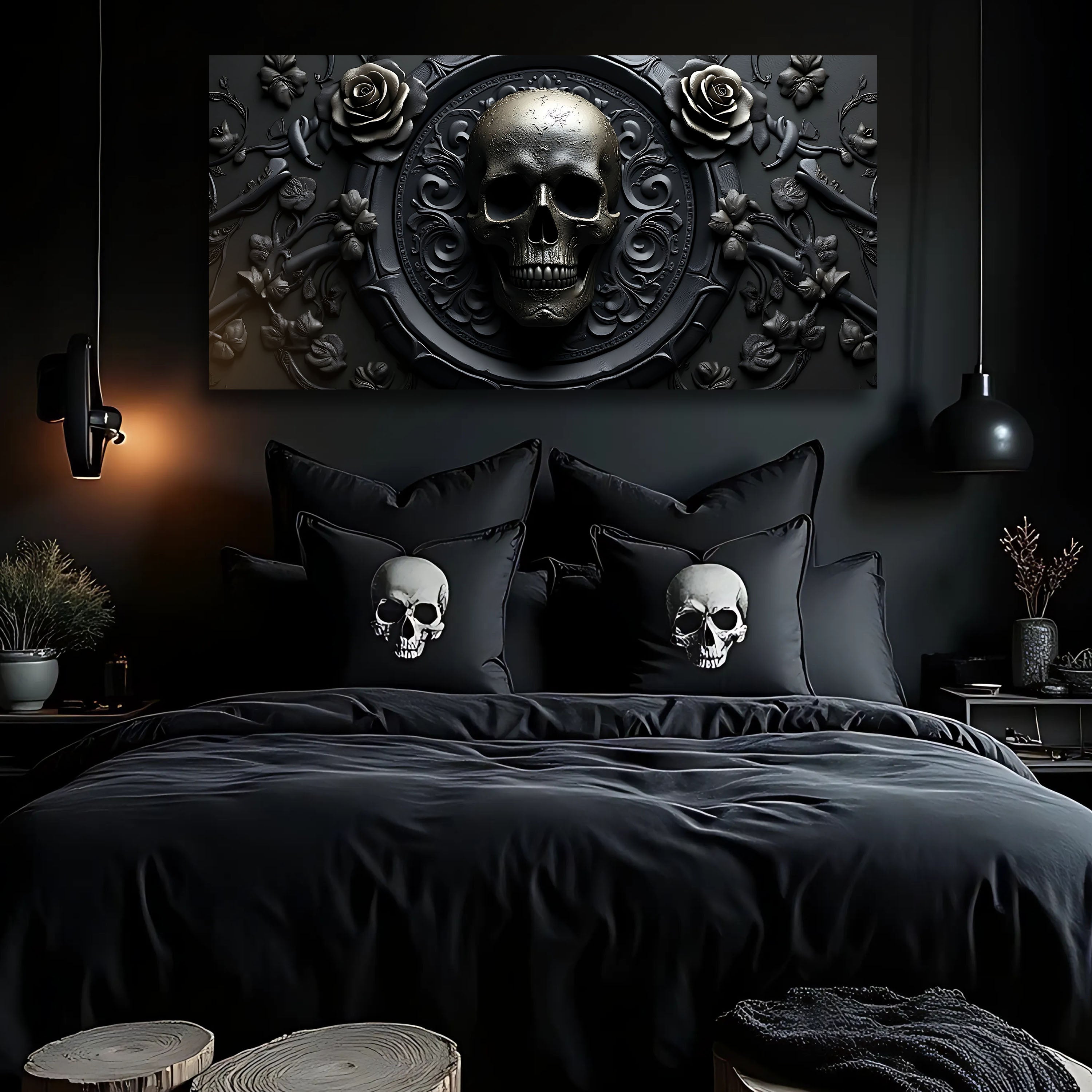 3D Rose and Skull Wall Art VI on sale at MyriadMart