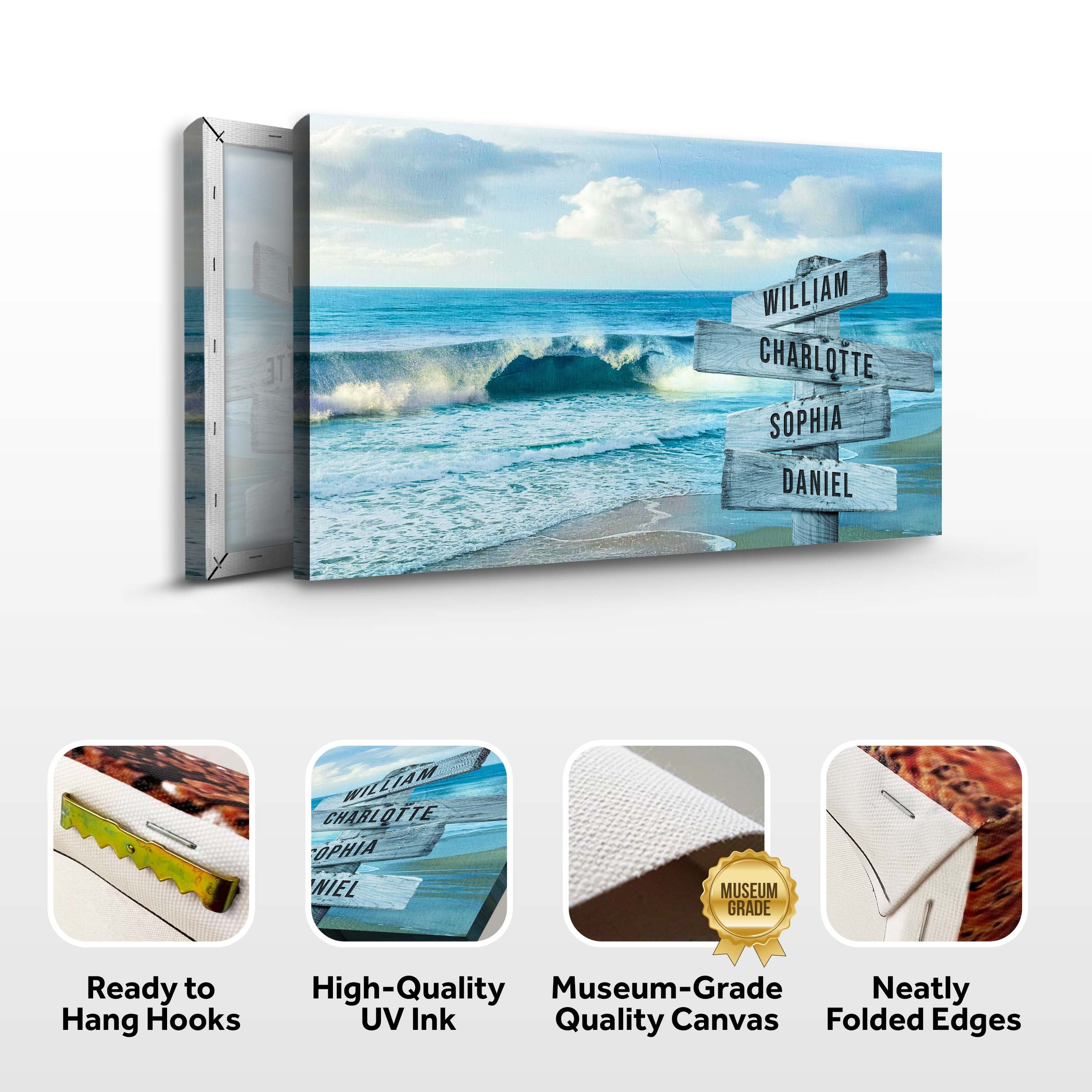 Family Names Beach Sign on sale at MyriadMart