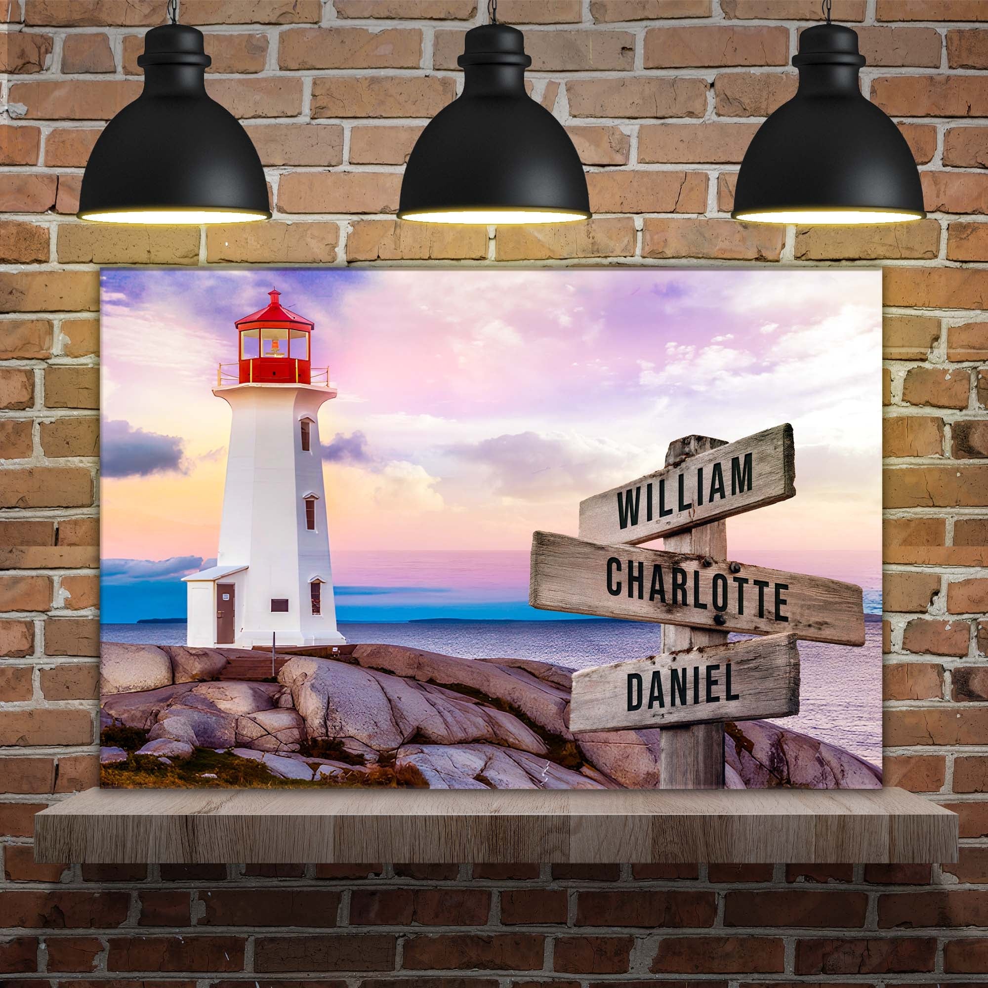 Lighthouse Family Names Sign on sale at MyriadMart