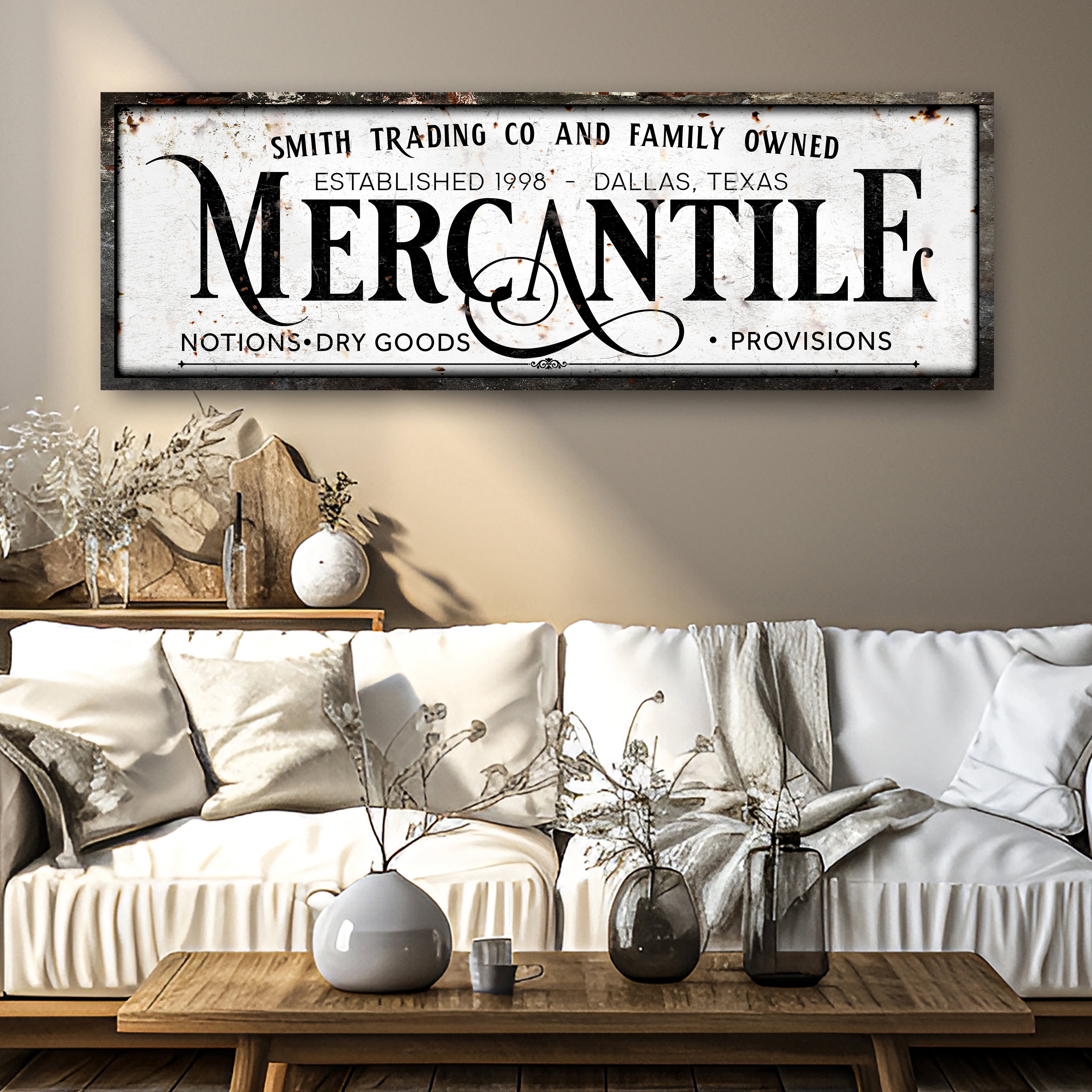 Family Owned Mercantile Sign on sale at MyriadMart