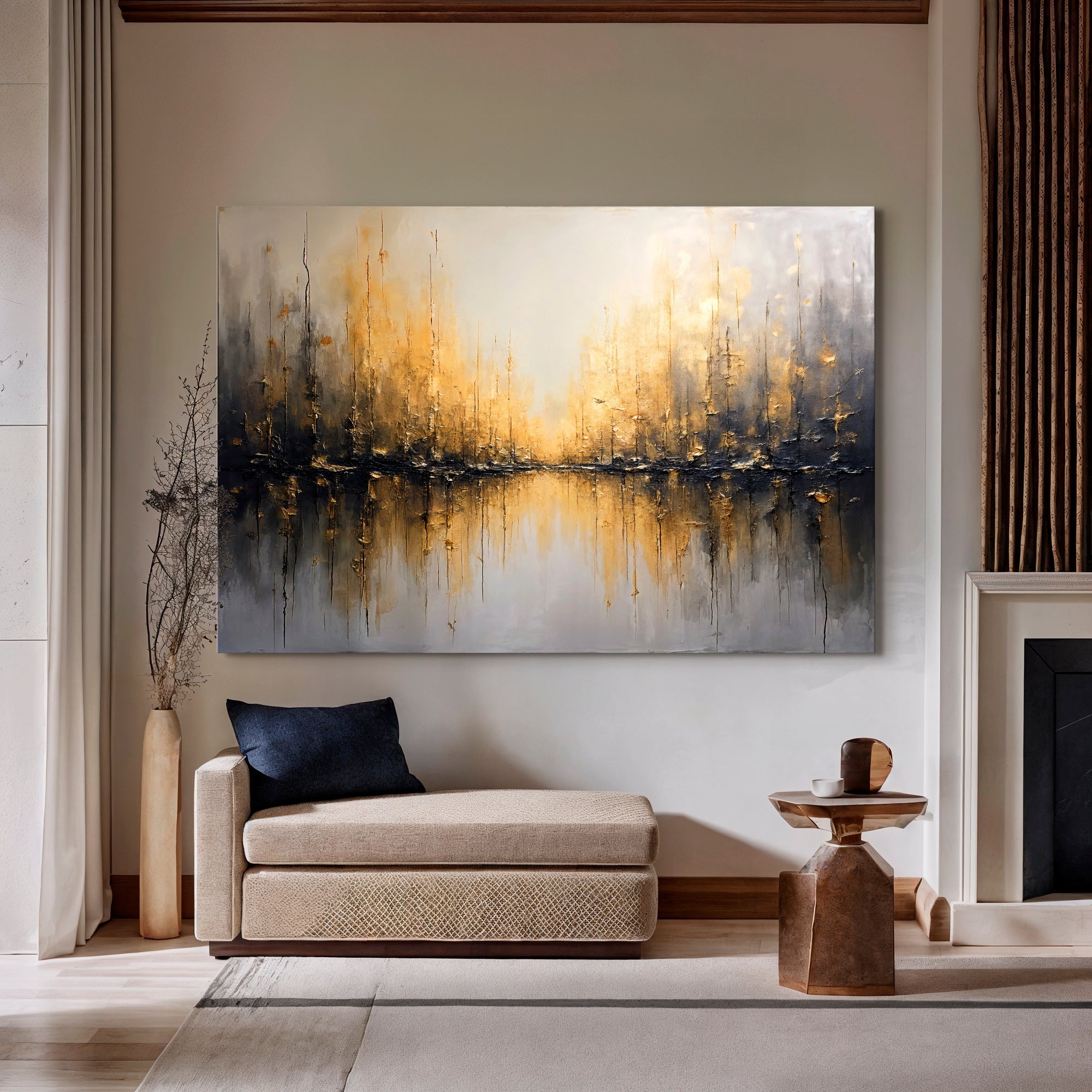 Golden Reflections Abstract Wall Art on sale at MyriadMart