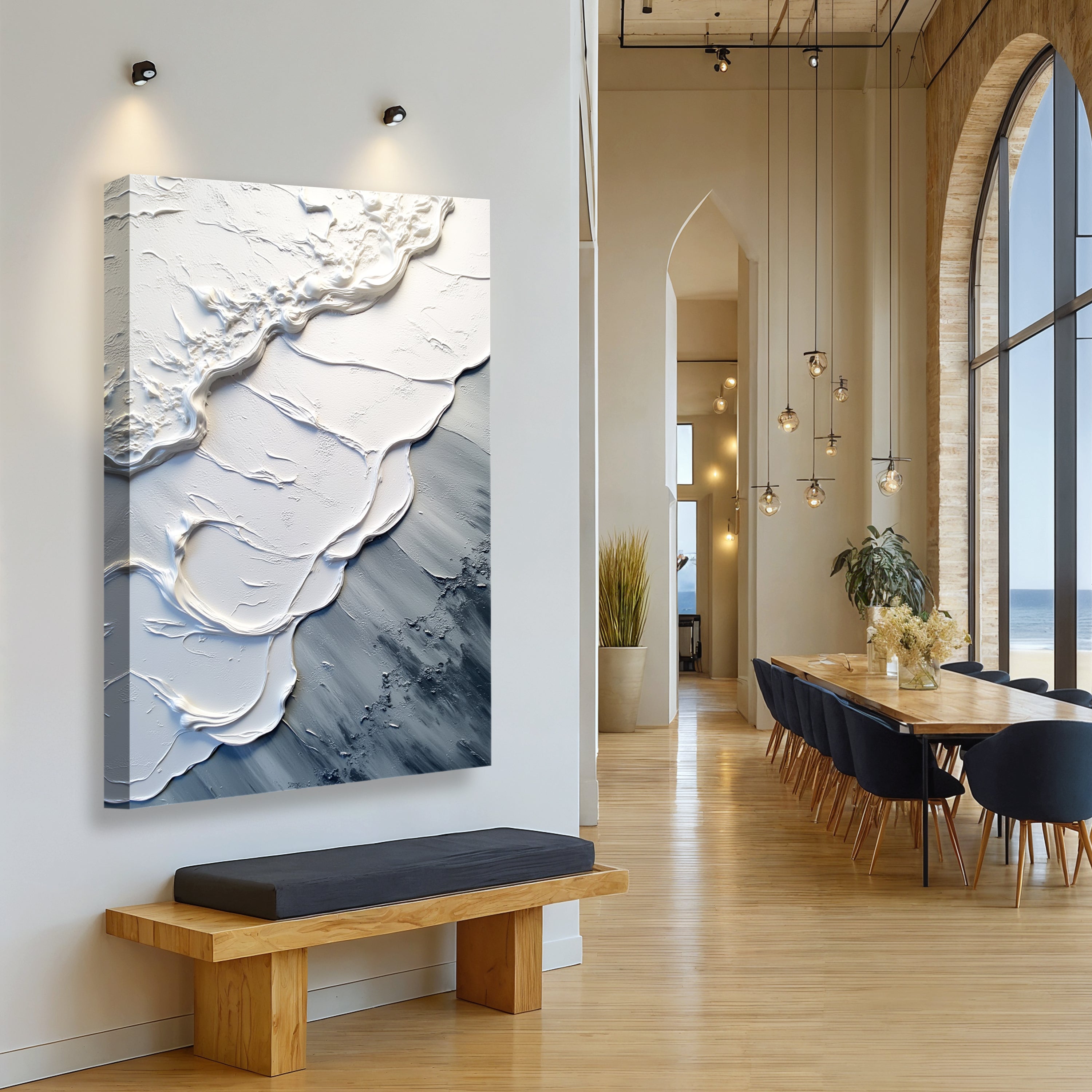 Abstract Minimalist Wave Impasto Wall Art II on sale at MyriadMart