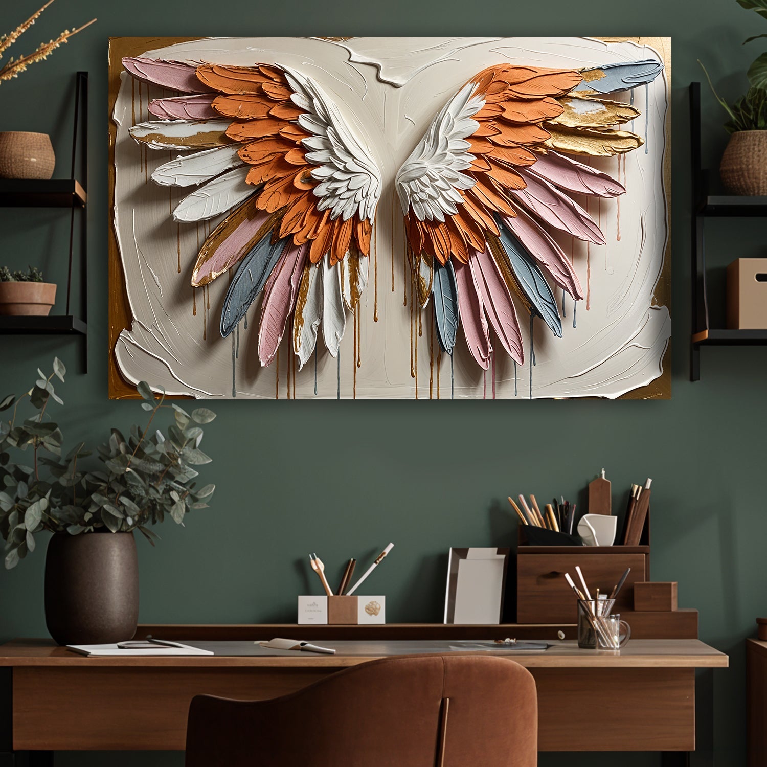 Angelic Wings Impasto Wall Art on sale at MyriadMart