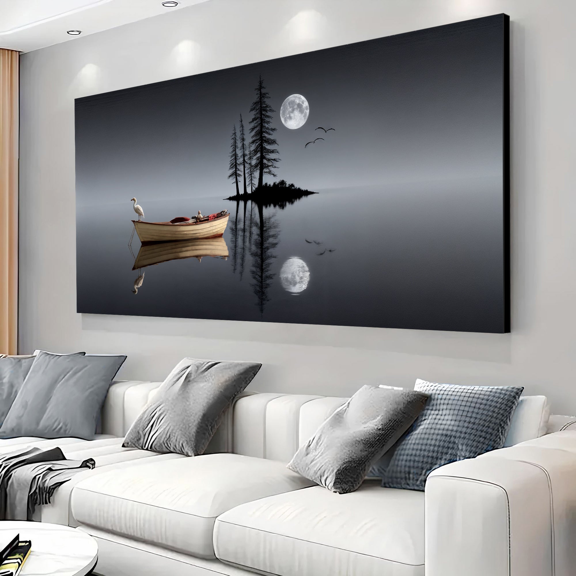 Modern Minimalist Night Lake Wall Art on sale at MyriadMart