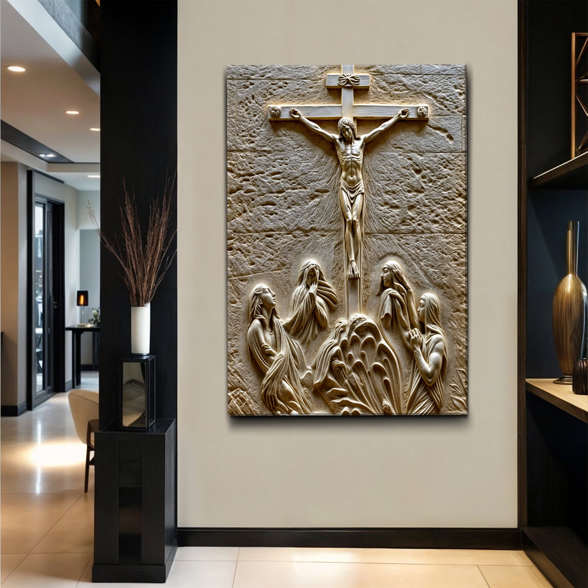 Three Cross Calvary Hill Wall Art on sale at MyriadMart