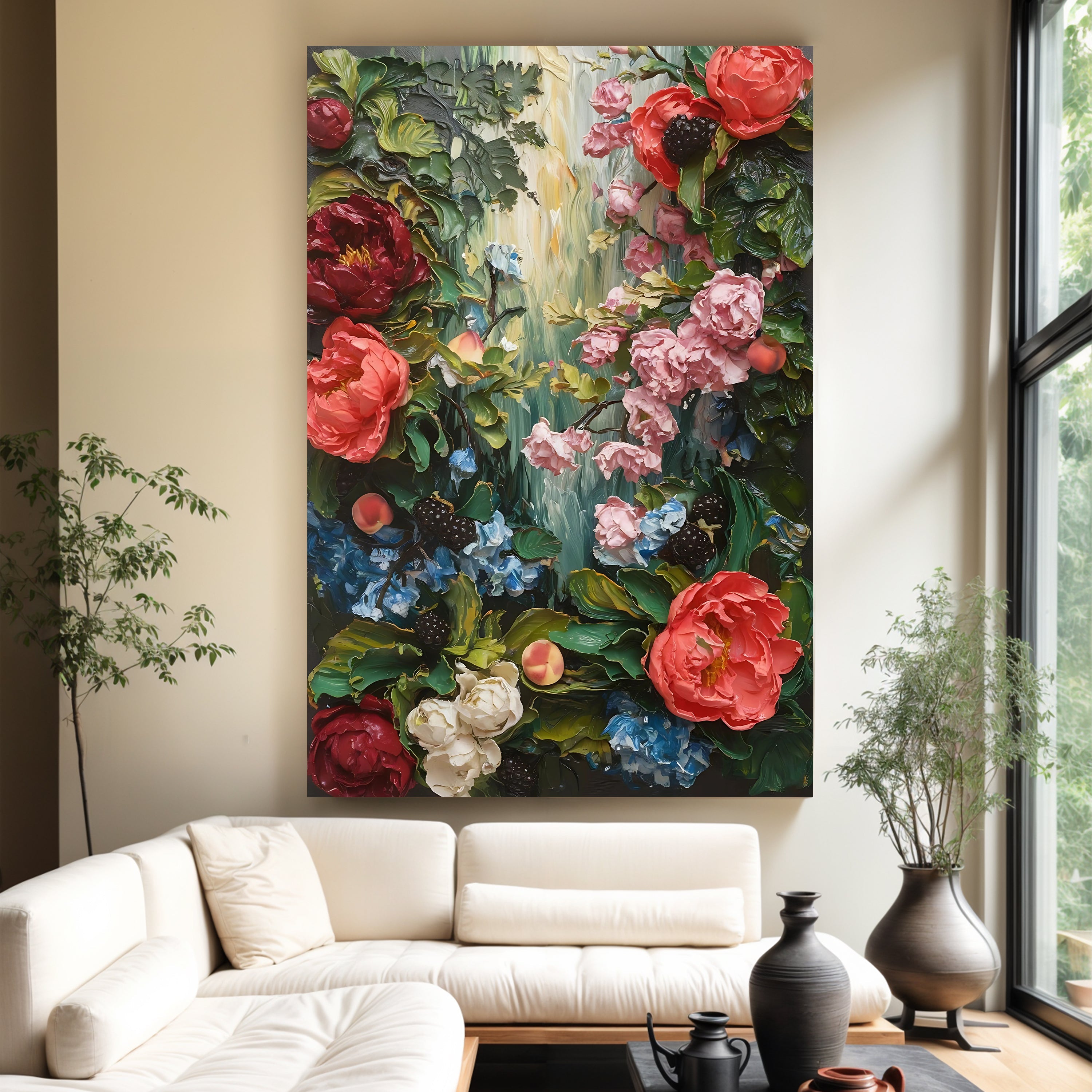 Garden Floral Impasto Wall Art on sale at MyriadMart