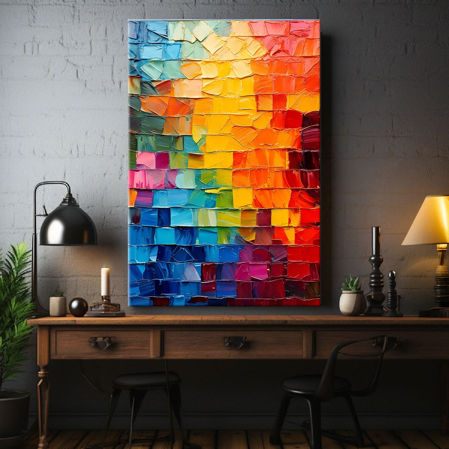 Spectrum Mosaic Impasto Wall Art on sale at MyriadMart
